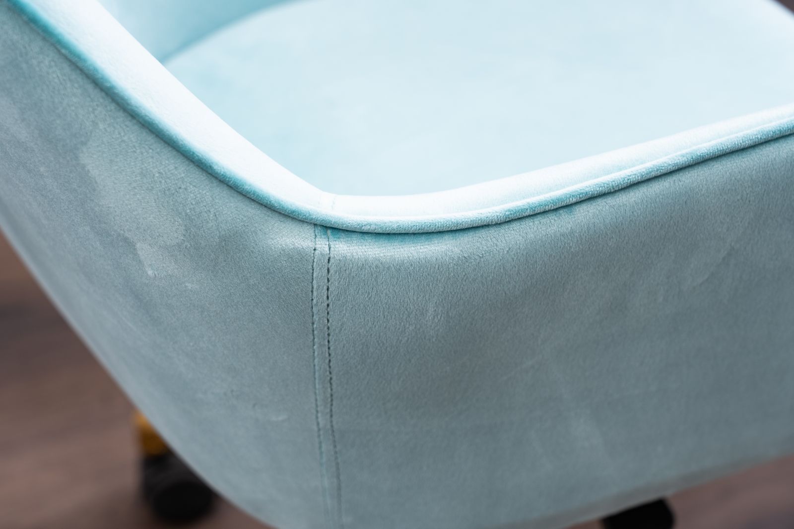 Modern Velvet Fabric Material Adjustable Height 360 revolving Home Office Chair Aqua Light Blue