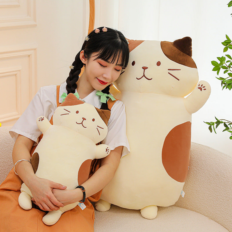 Cat Doll Girl Holding Big Doll Plush Toy Birthday Gift Girl