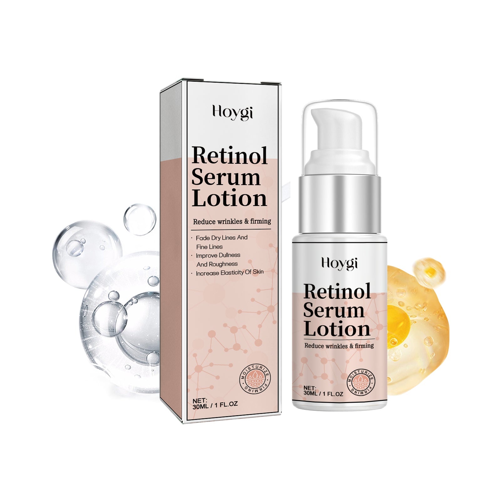 Retinol Serum Lotion, Fade Out Fine Lines Filling Water Moisturizing Anti-Wrinkle Firming Facial Skin Aging