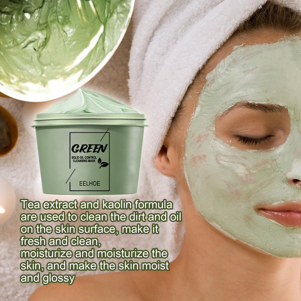 Green Tea Mud Mask, Cleansing Face Moisturizing And Hydrating Pore Cleaning Smear Mask