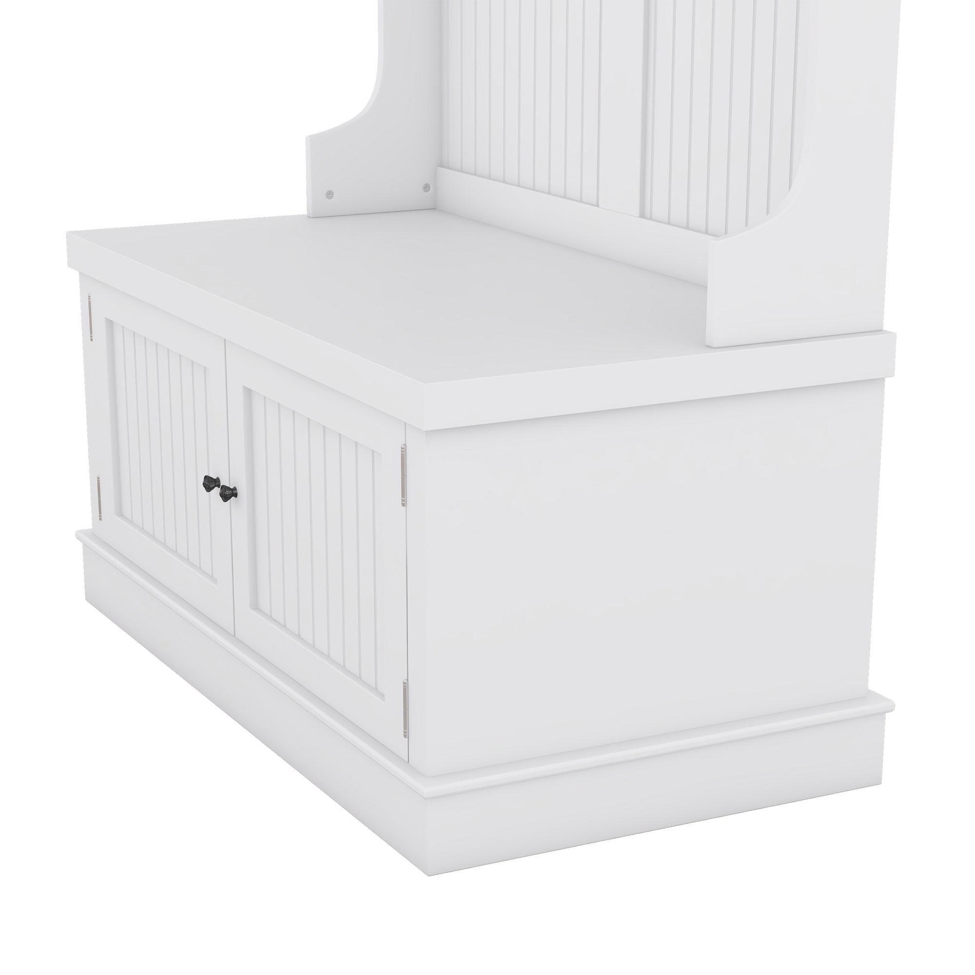 Hall Tree with Storage Shoe Bench for Entryway and Hallway 4-in-1 Design Coat Racks with 4 Hooks for Living Room White