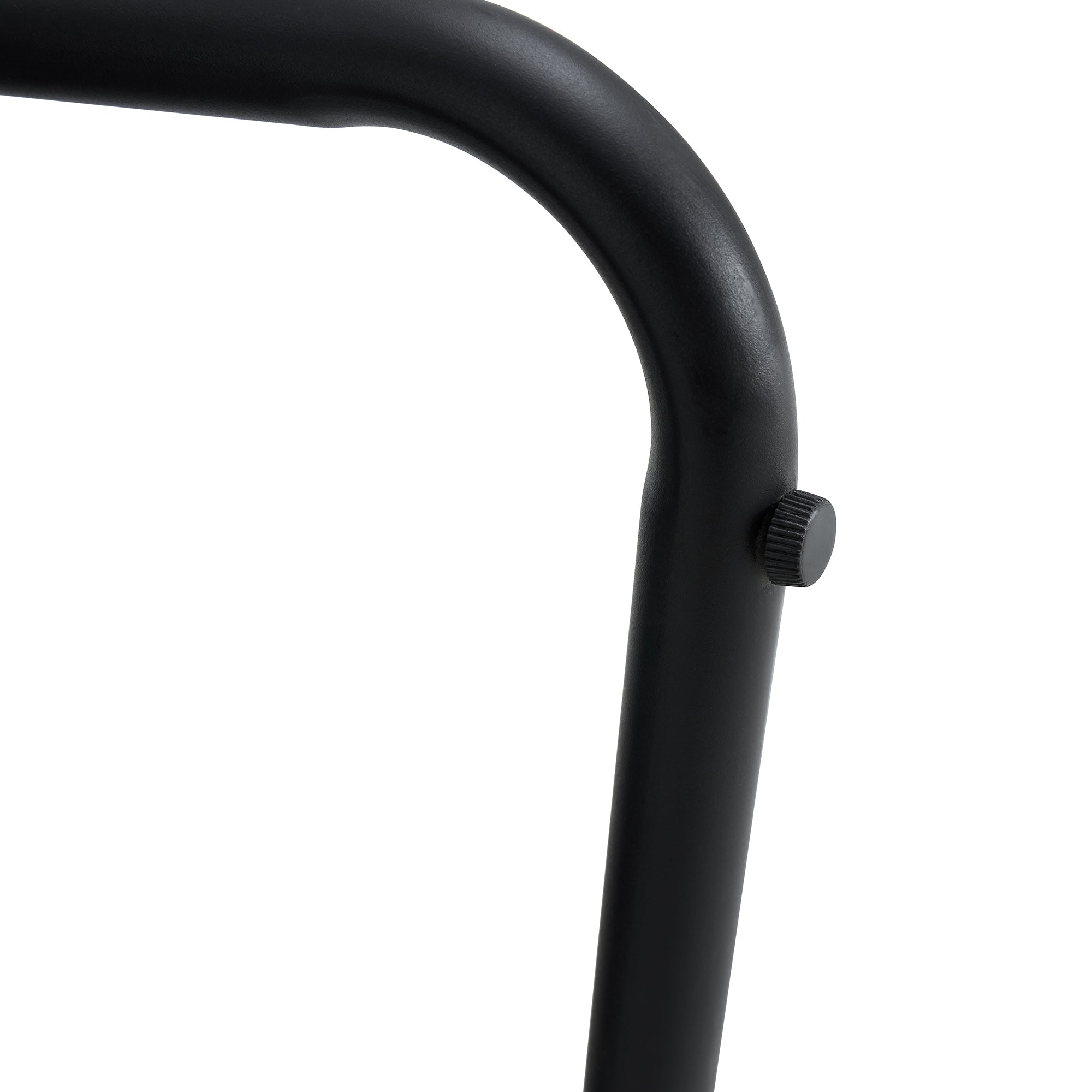 Black minimalist armless sofa chair with PU backrest paired with black metal legs