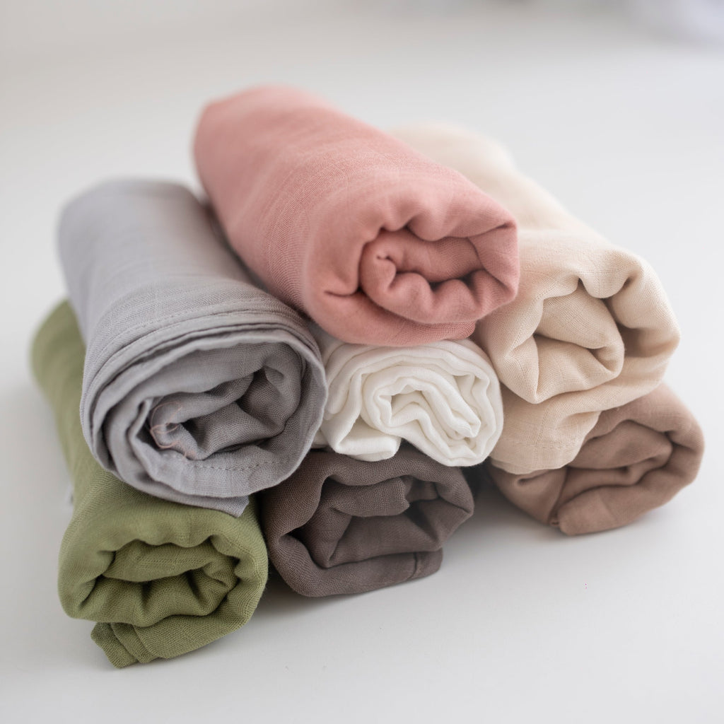 Muslin Swaddle Blankets - Soft Breathable Baby Swaddle Wrap, Bamboo Viscose & Cotton Receiving Blankets for Newborns, 2-Pack