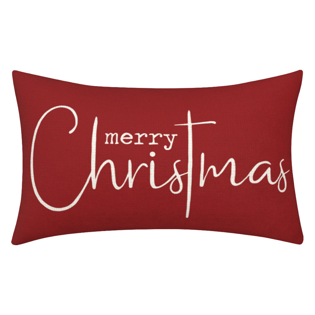 Christmas Decorative Pillowcase 2-piece Set Merry Christmas Sofa Cushion Cover Believe Waist Pillow Cover