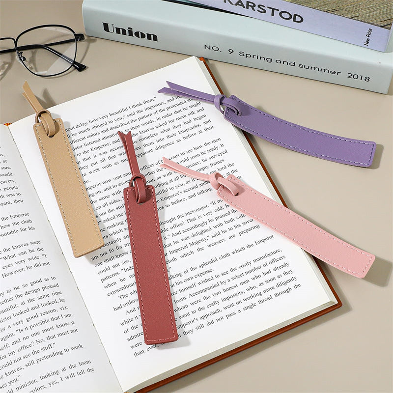 Creative leather gift bookmark personalized leather reading book pagination clip student book marker holder