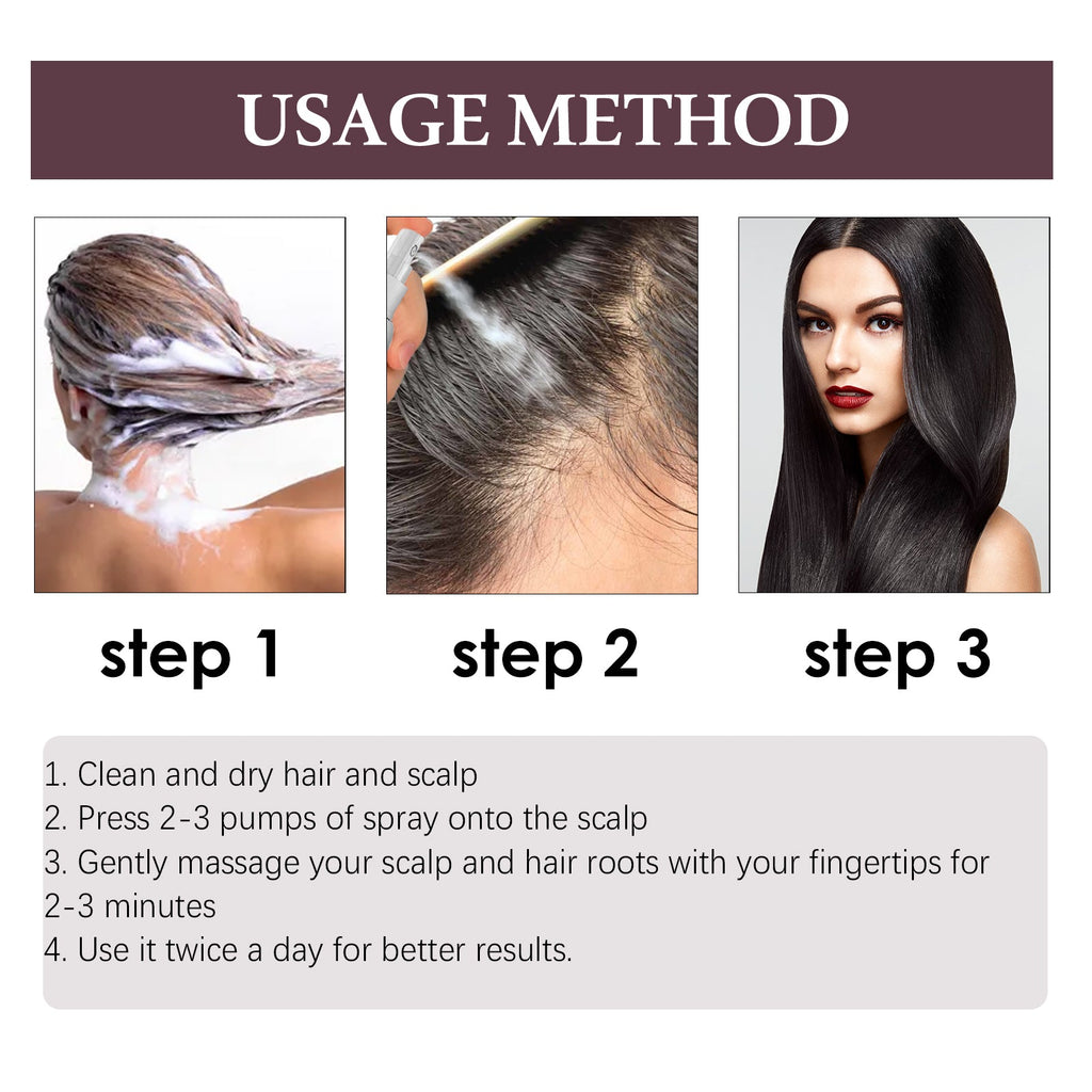 Black Hair Spray, Nourishes Black Hair And Covers White Hair Soft Natural Glossy Hair Spray