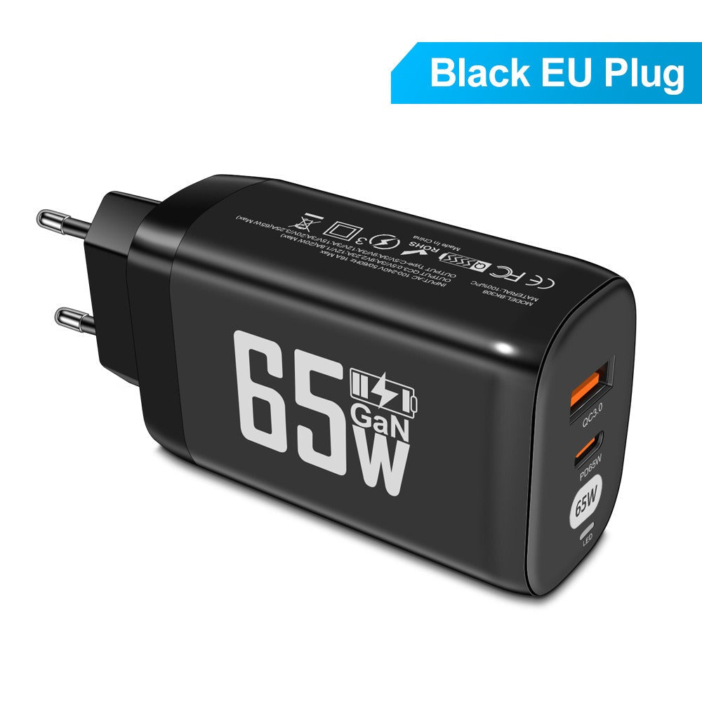 Computer laptop adapter GaN GaN PD65W fast charging head QC3.0 charger