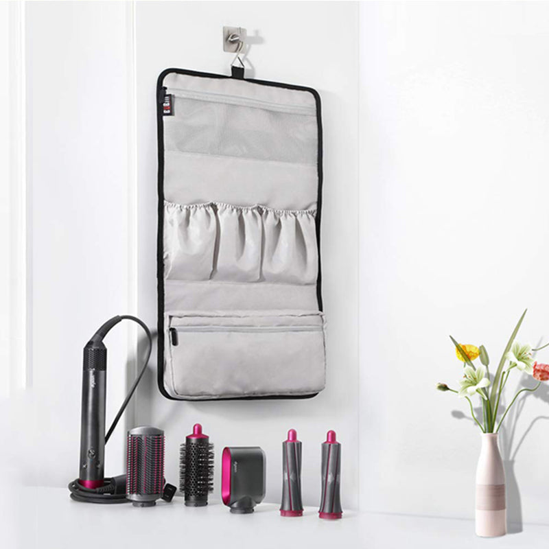 Large - capacity dustproof travel bag for Dyson Pre - Styling Dryer, fits curling barrels.
