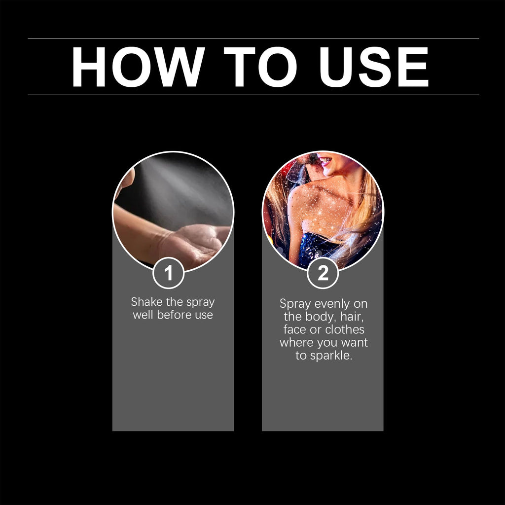 Stage Makeup Glitter Spray, Dance Party Festive Atmosphere Carnival Hair Body Highlight Glitter Spray