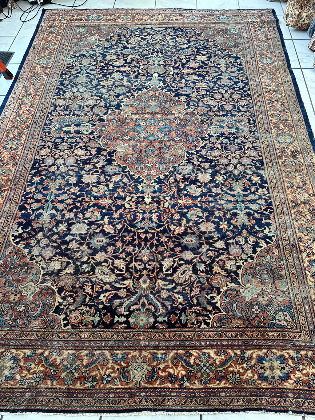 Antique Persian Mahal Rug 8’3”x12’ - Circa 1900 Treasure