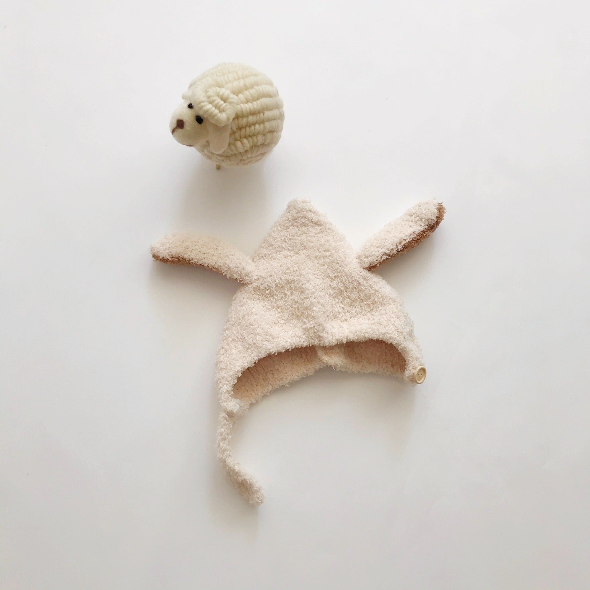 Baby Hat Warm In Autumn And Winter Baby Rabbit Ears Plush Korean Version Ear Cap Baby Hat Cute