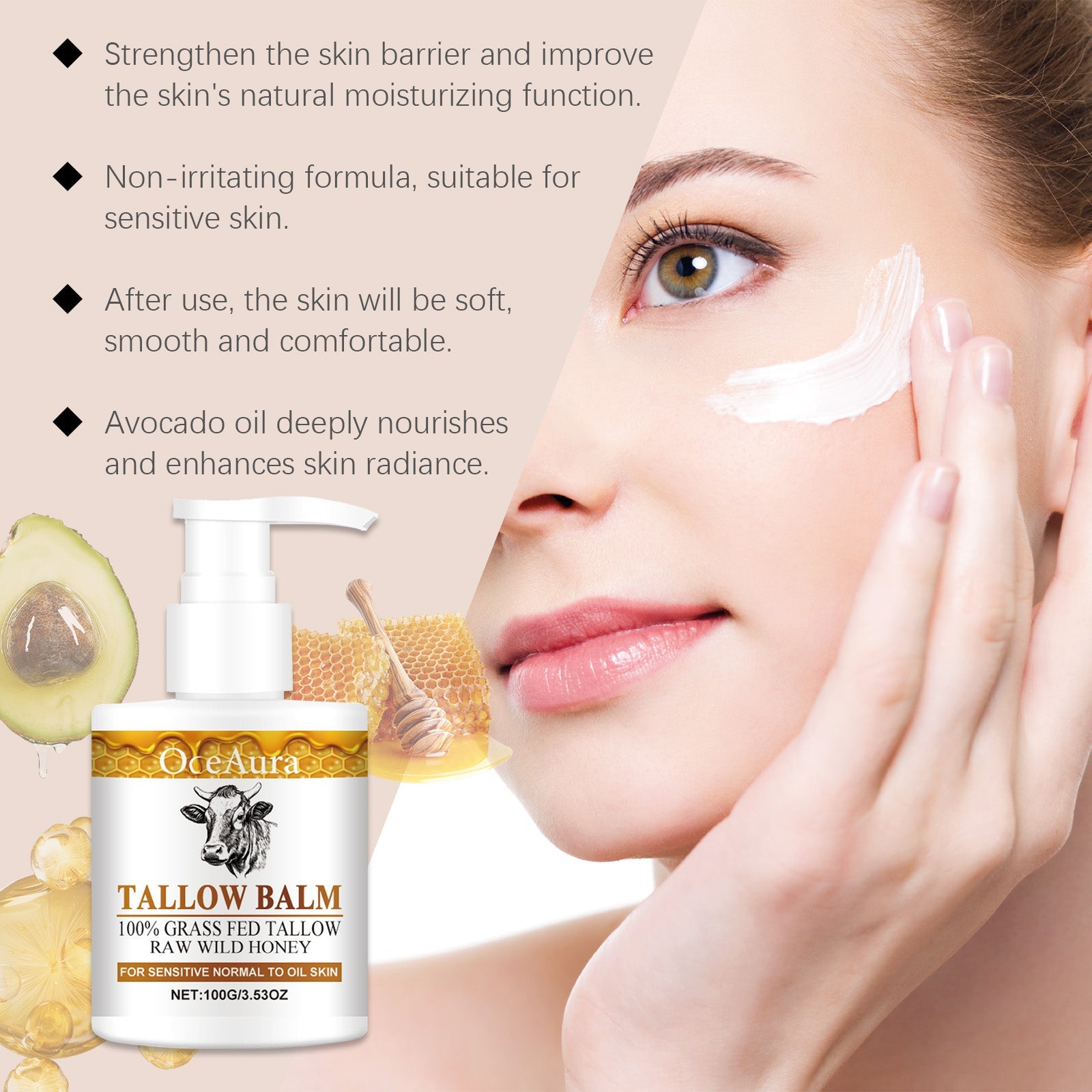 Honey Butter Moisturizer Skin Dry Skin Hydrating Refreshing Non-Sticky Body Moisturizer