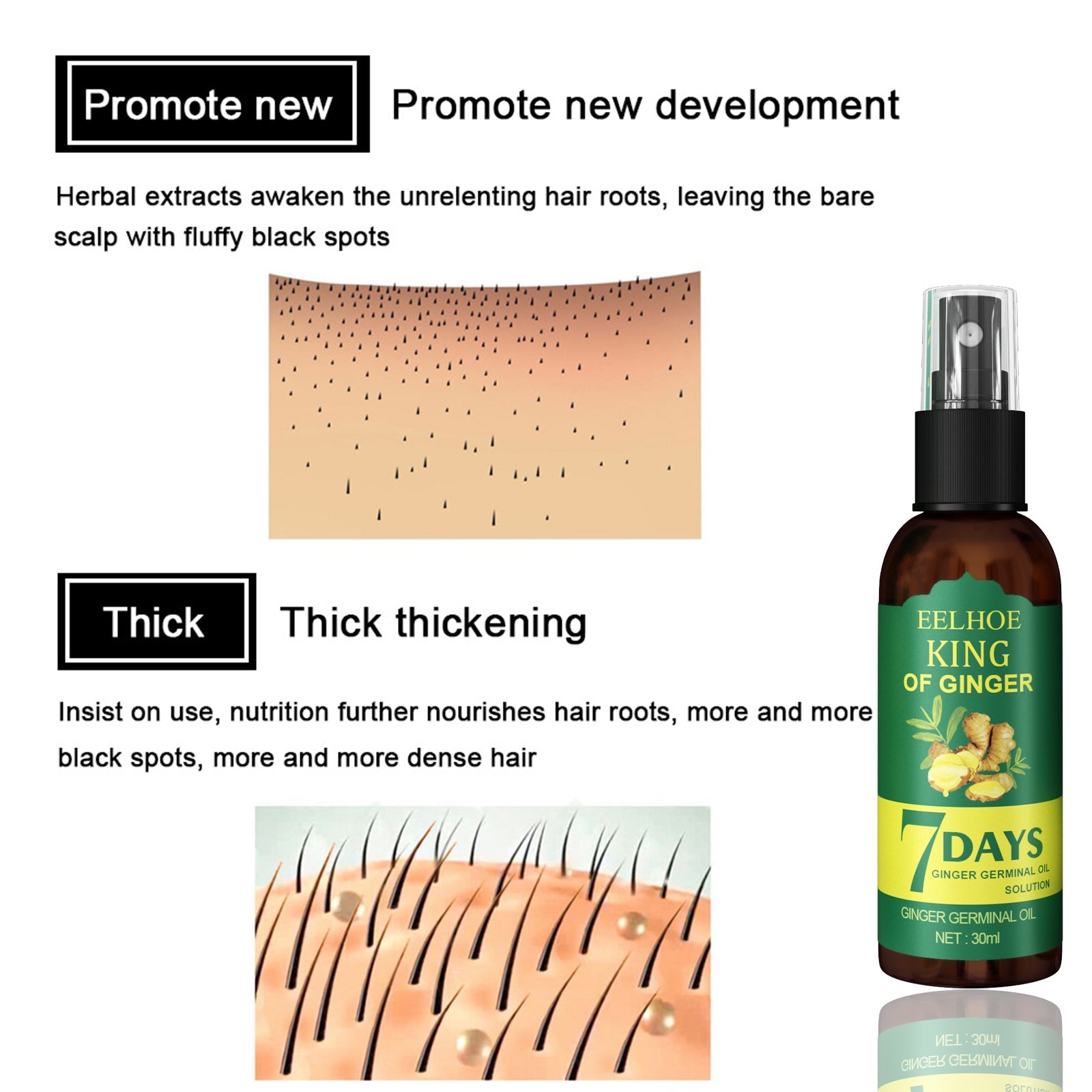 Ginger Hair Spray, Strengthens Hair, Massages Scalp And Restores Hair
