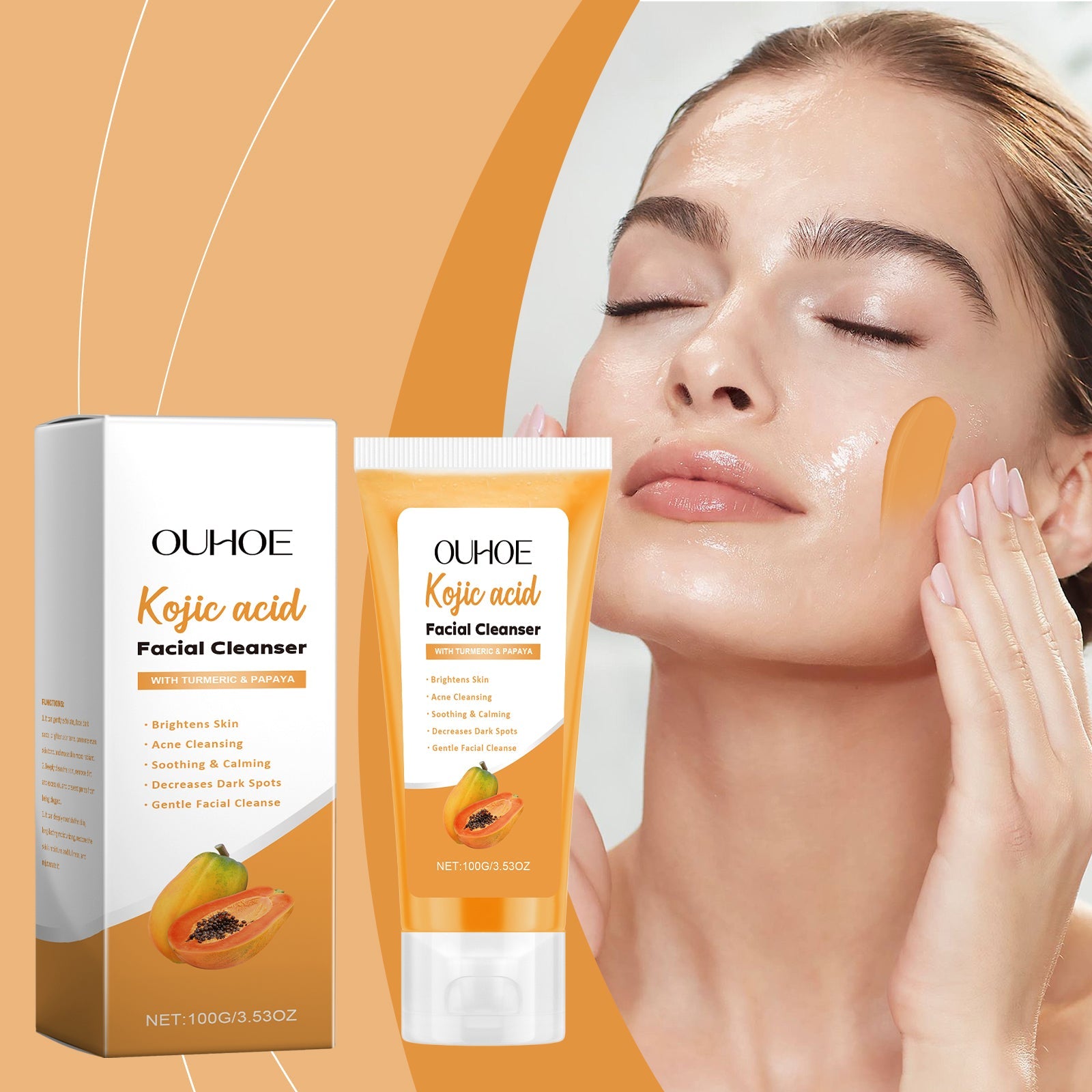 Papaya Facial Cleanser Cleans Pores, Balances Oils And Moisturizes And Moisturizes Skin