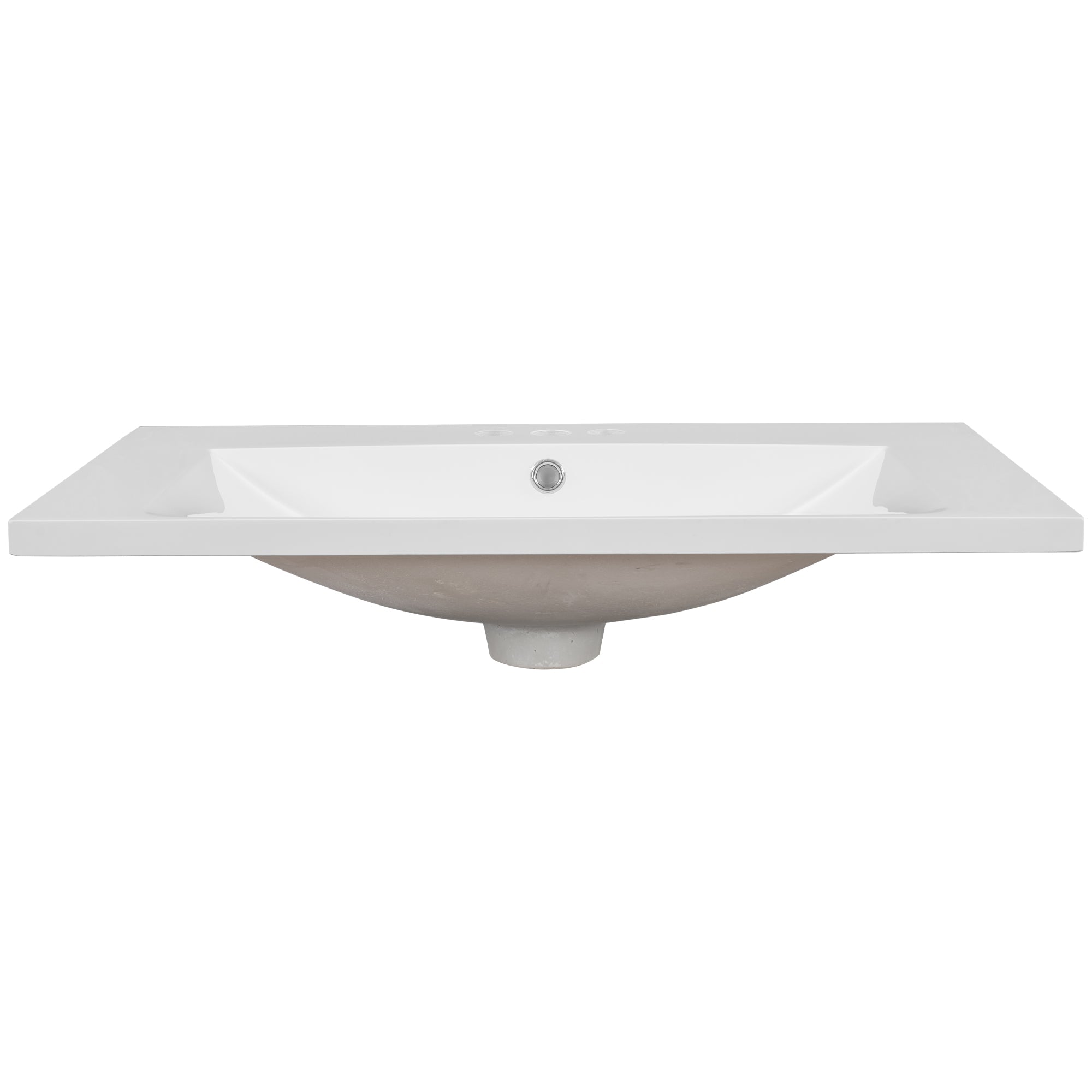 30" Single Bathroom Vanity Top with White Basin  3-Faucet Holes  Ceramic White