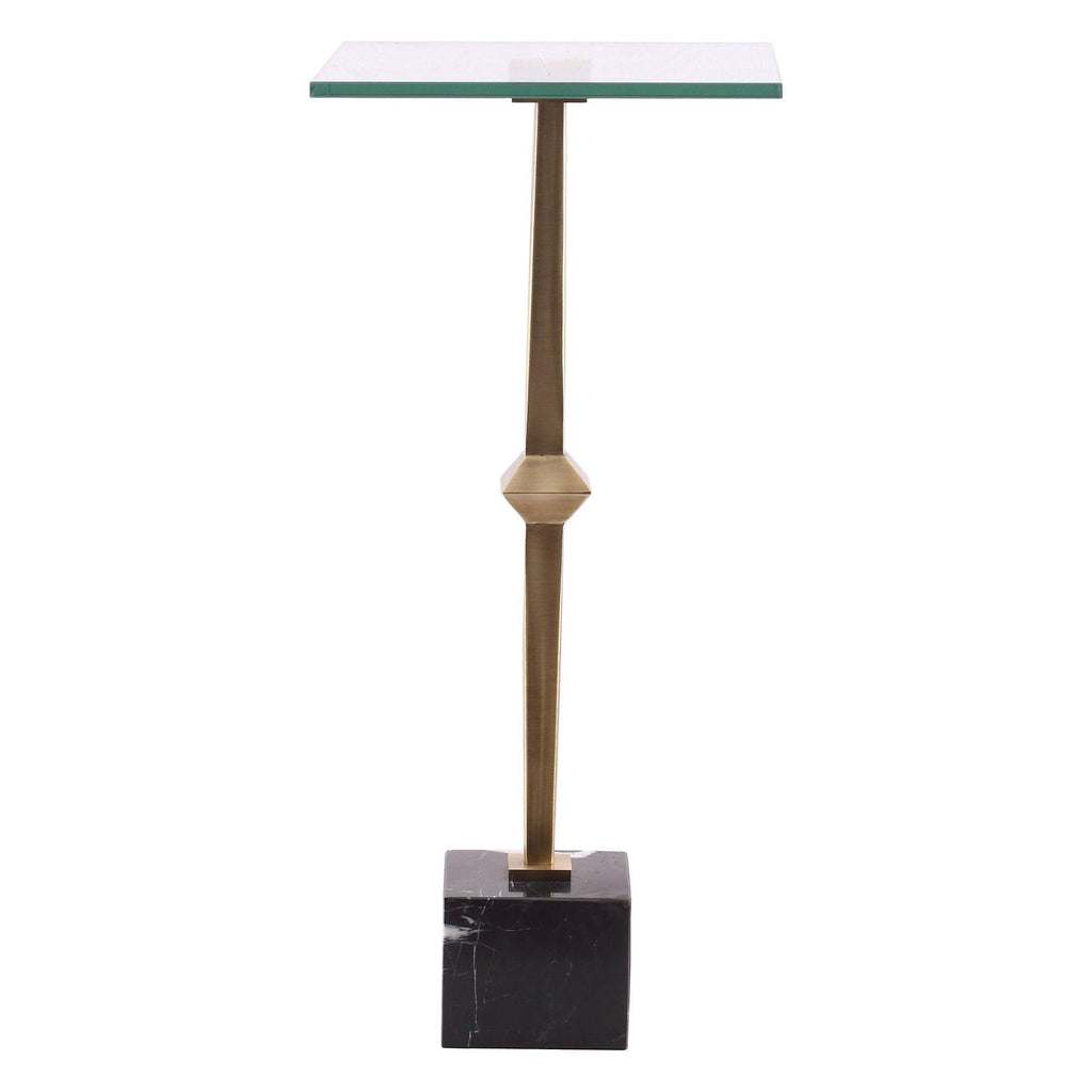 11" Square Side Table with Marble Base