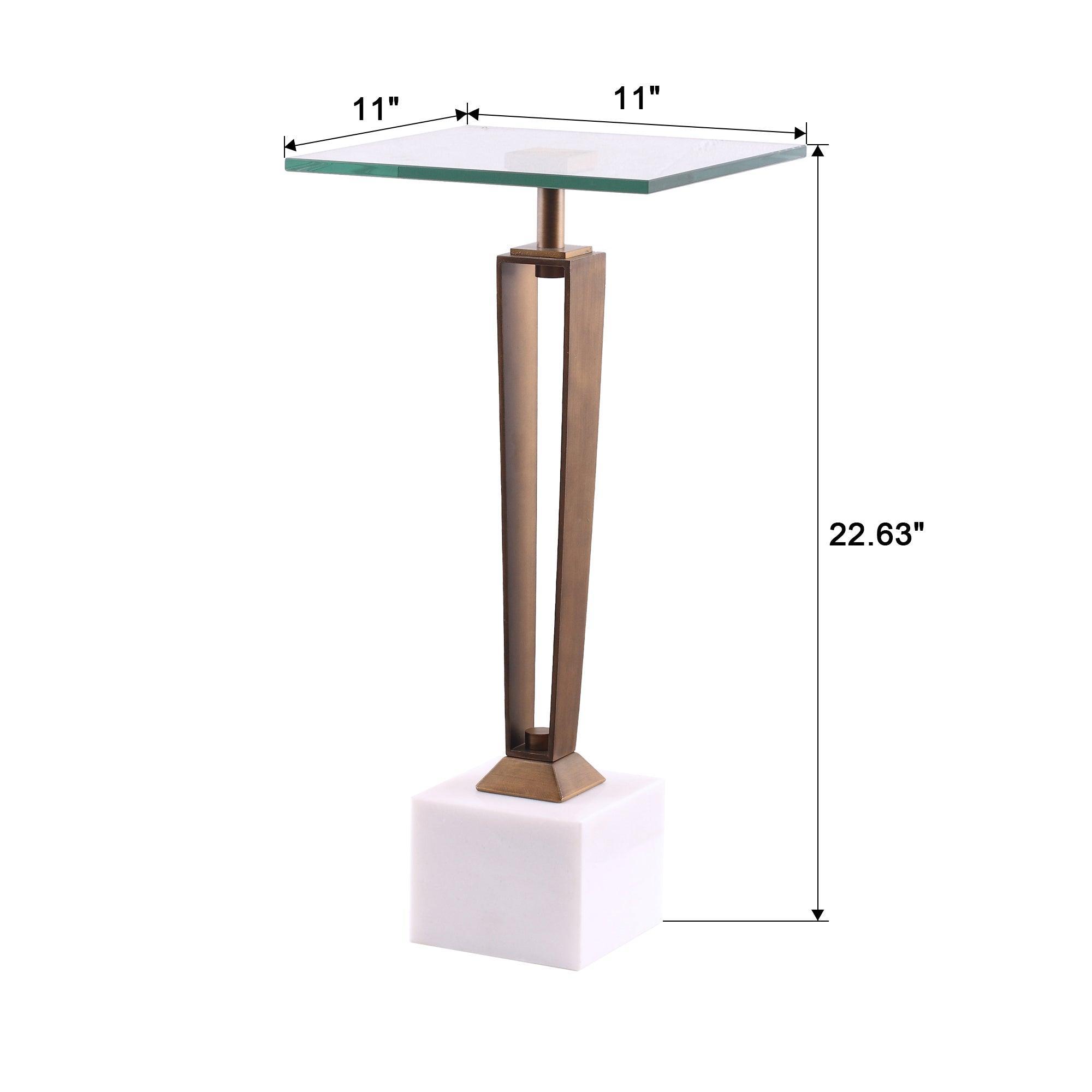 11" Modern Martini Table with White Marble