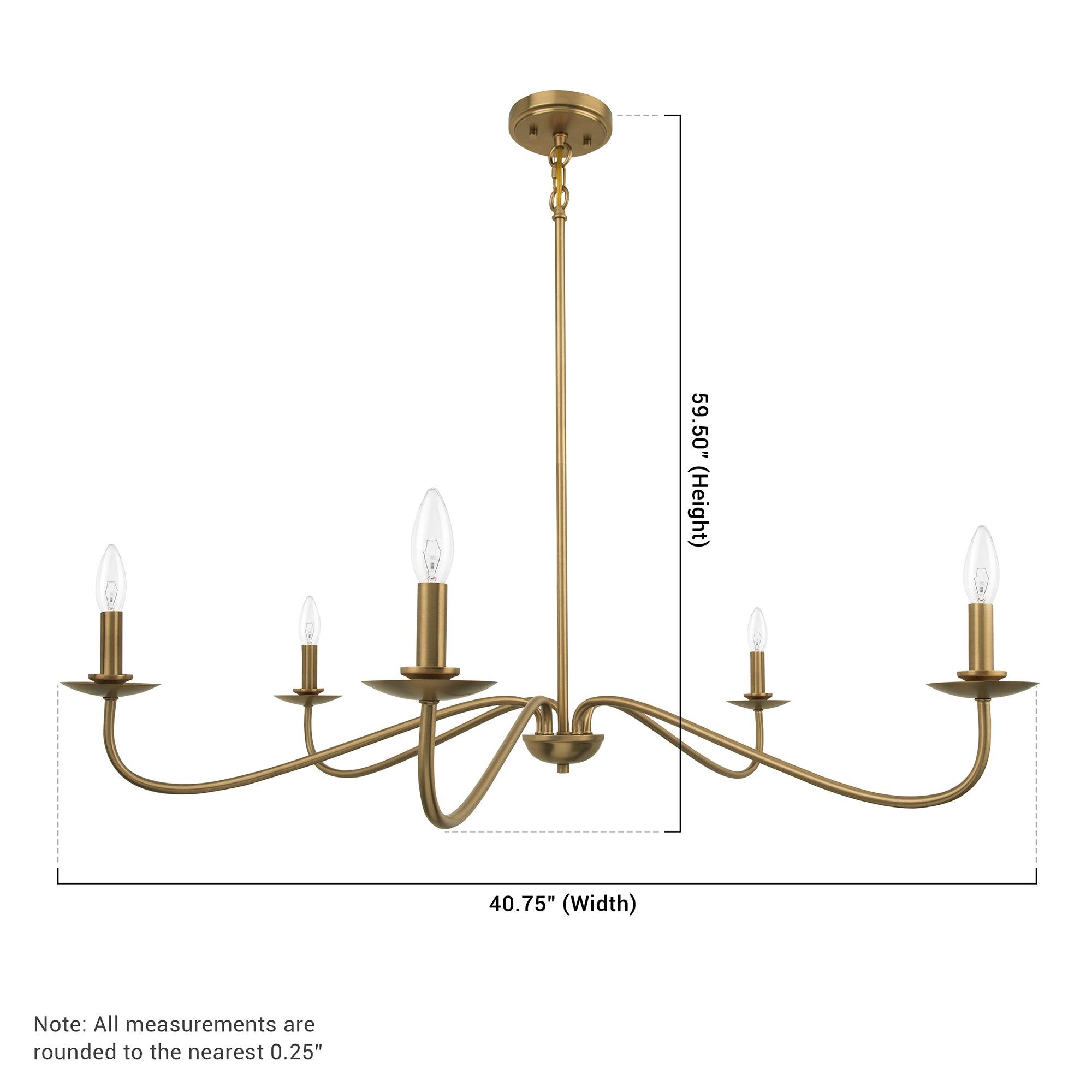 Ellie 5-Light Elegant Industrial Dimmable Chandelier