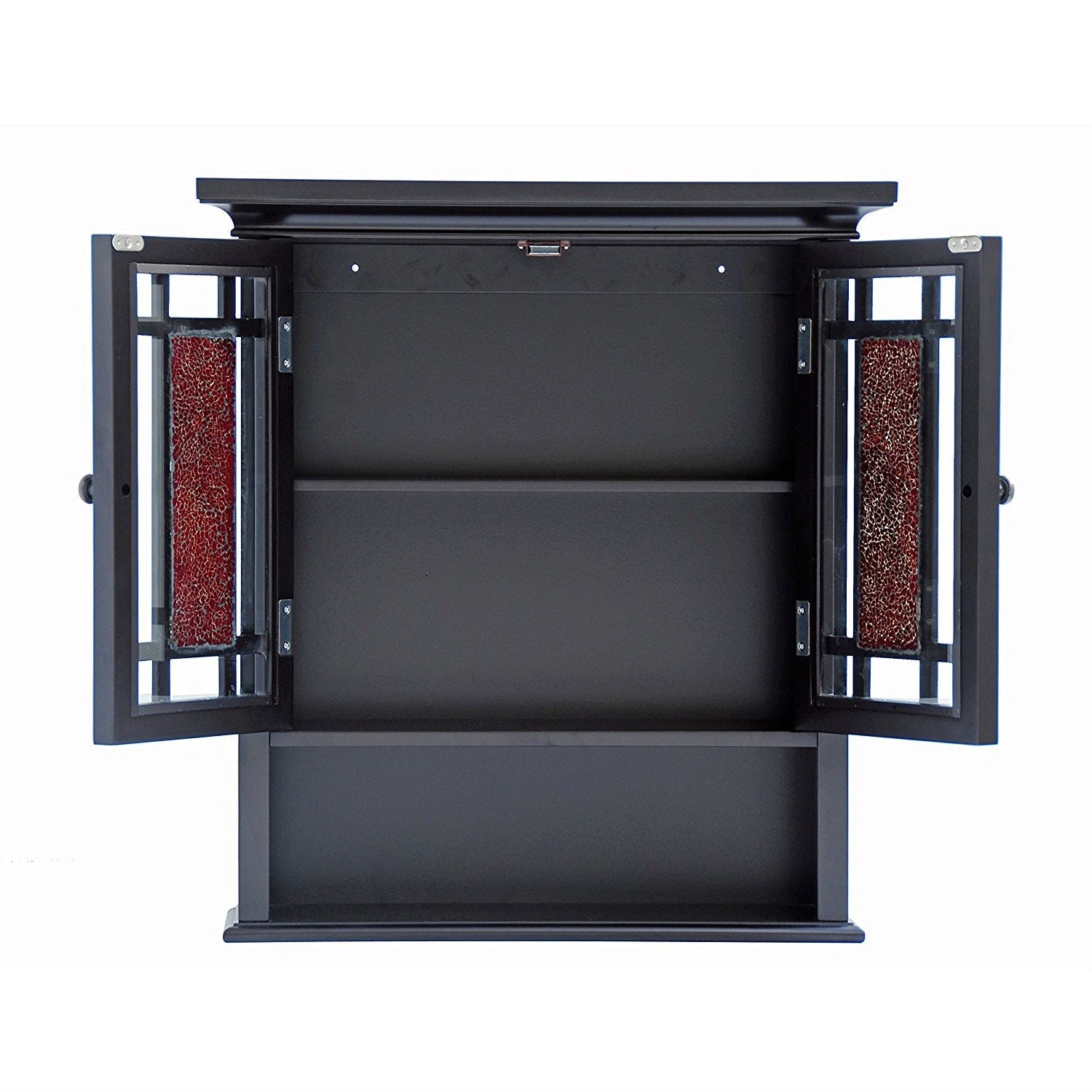 Espresso Bathroom Wall Cabinet with Amber Mosaic Glass Accents