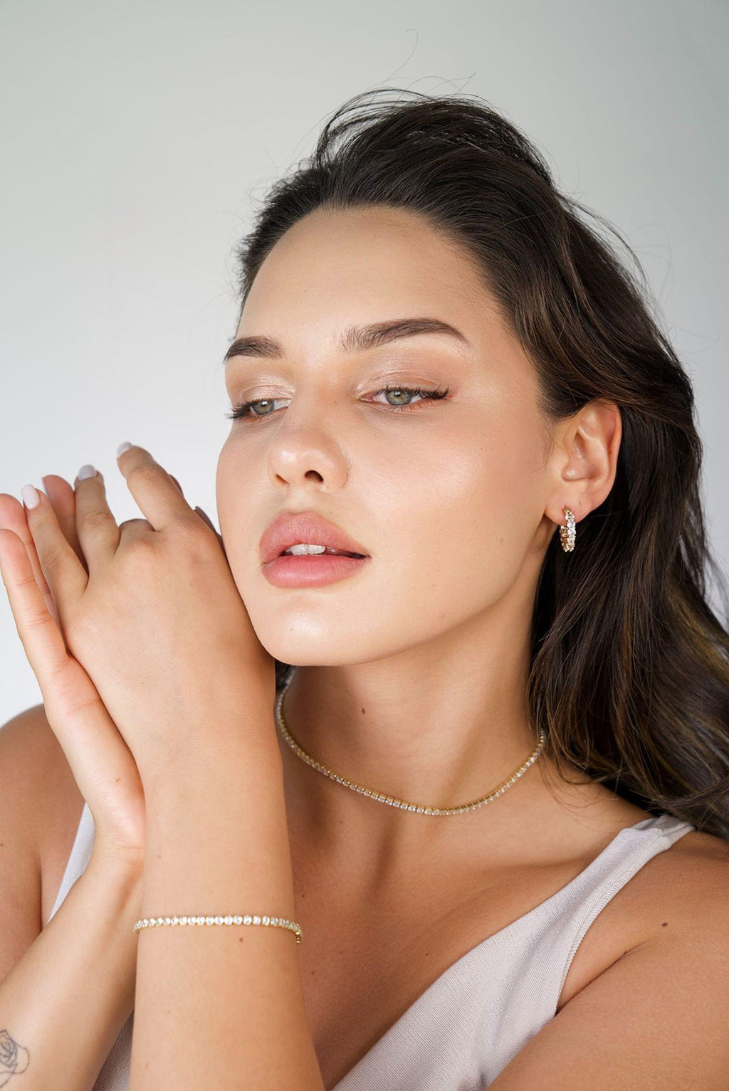 Elegant Cubic Zirconia Choker Tennis Necklace