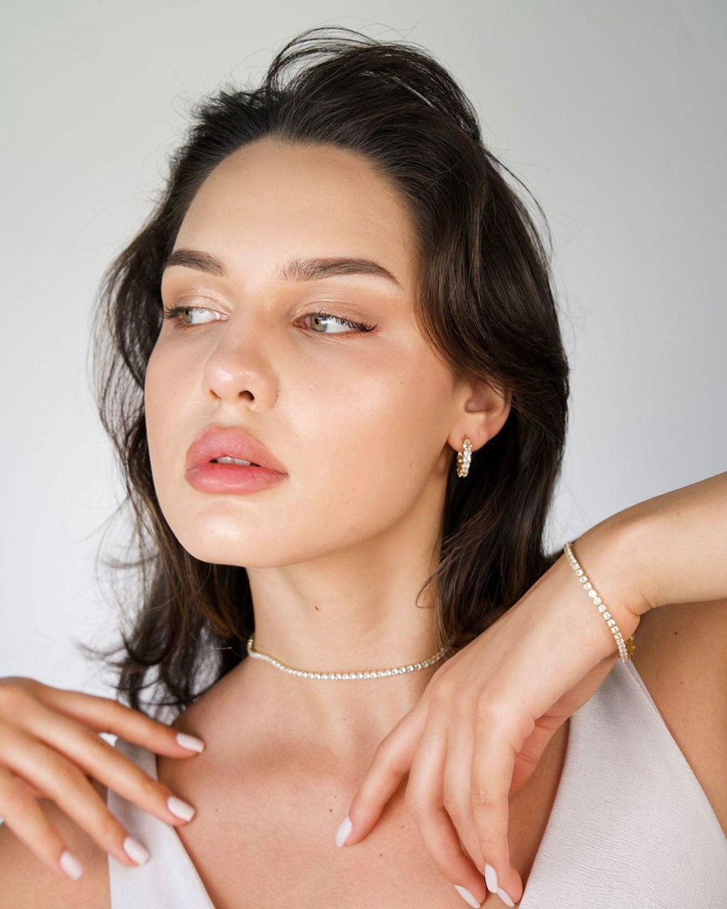 Elegant Cubic Zirconia Choker Tennis Necklace