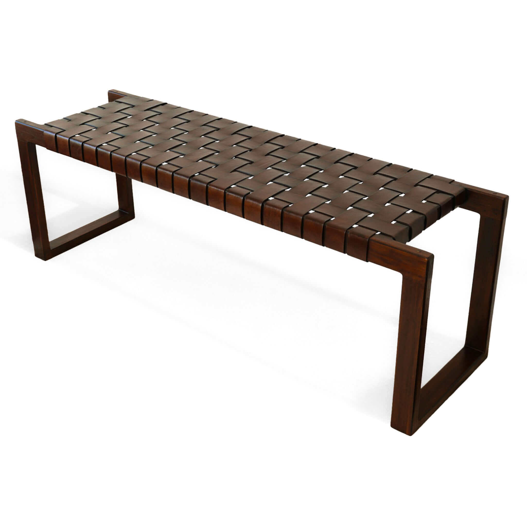 Christina Tan Leather Bench – Luxury Modern Seating – Curated by SHOPL