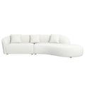 Elijah  Beige Japandi Style Curvy Sectional Sofa 126"