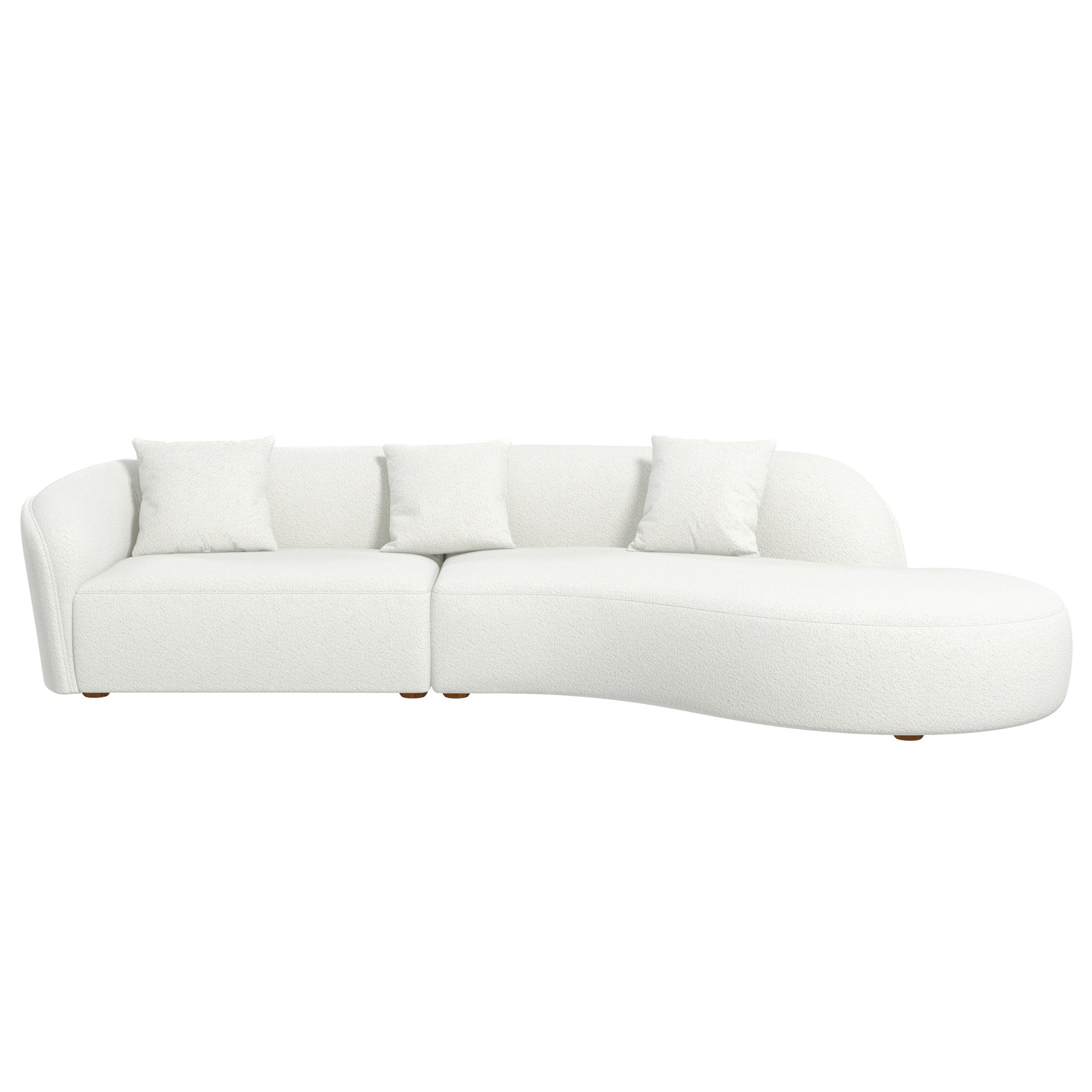 Elijah  Beige Japandi Style Curvy Sectional Sofa 126" – Designer Sofa 