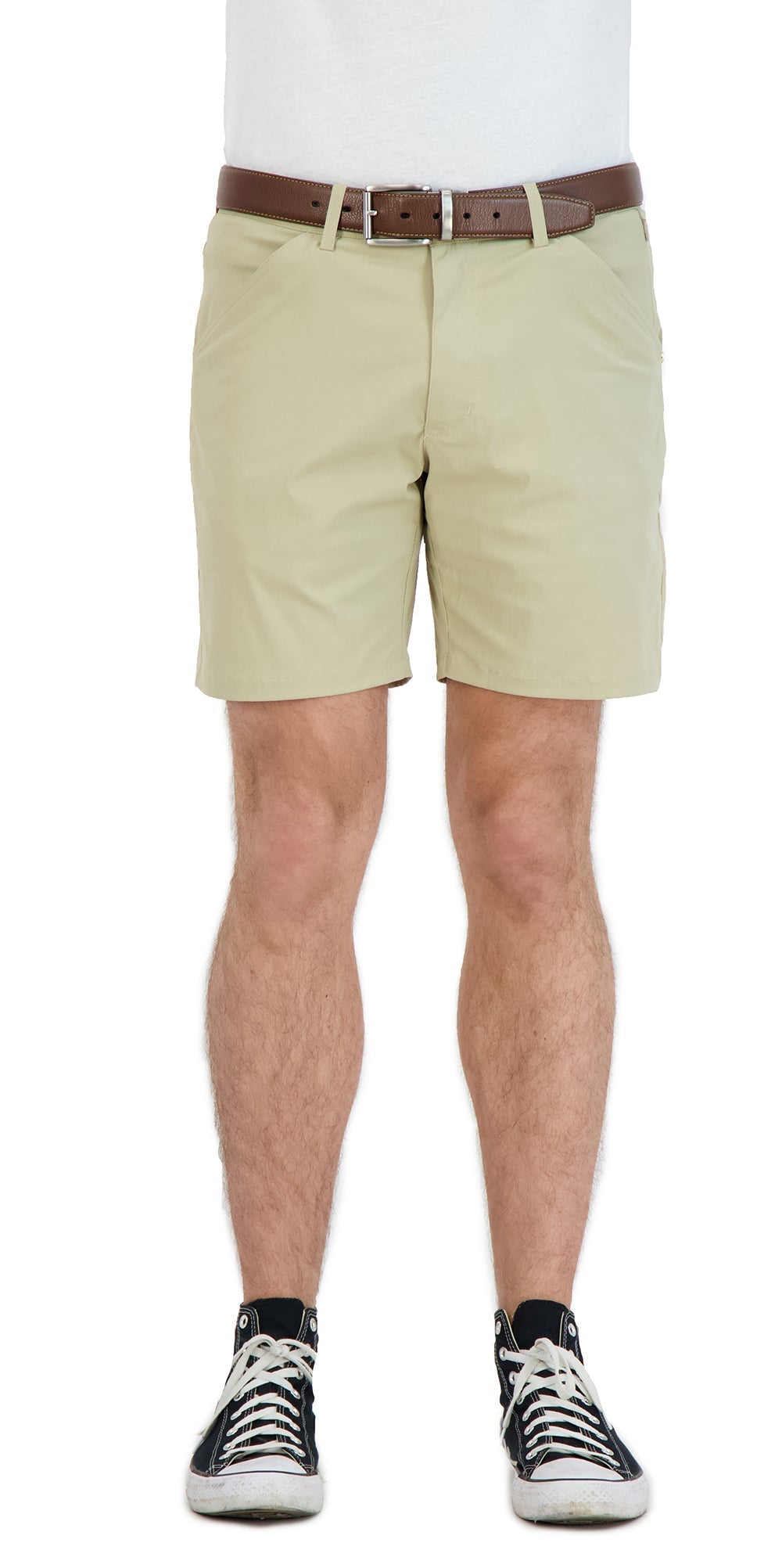 Everyday Stretch Shorts with  a Comfortable Built-In Liner - Business Casual Style- Khaki