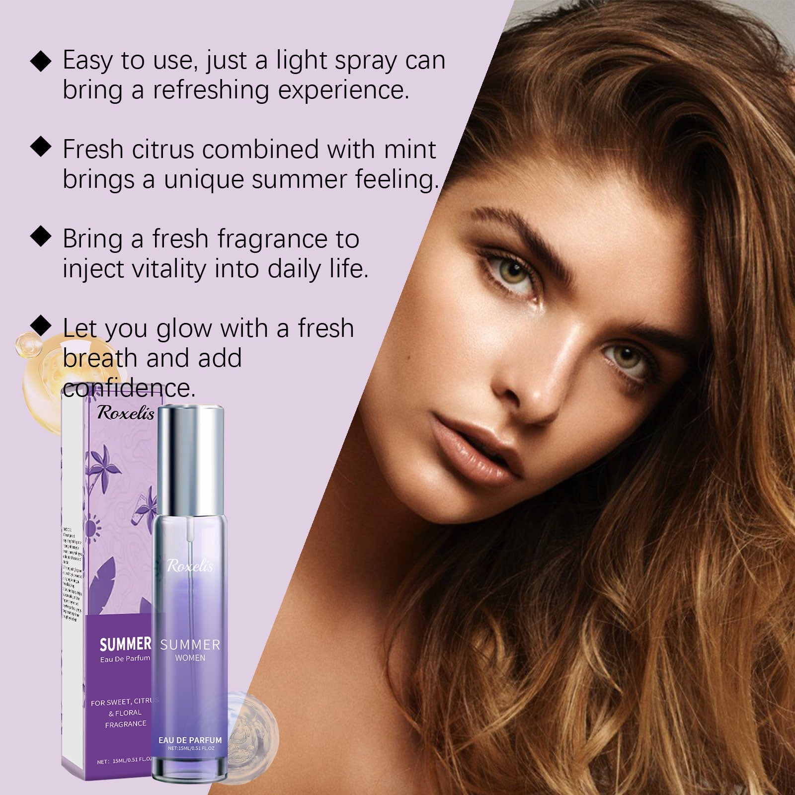 Refreshing Citrus Summer Perfume With Light Fragrance Charm Exudes A Refreshing And Long-Lasting Fragrance Spray