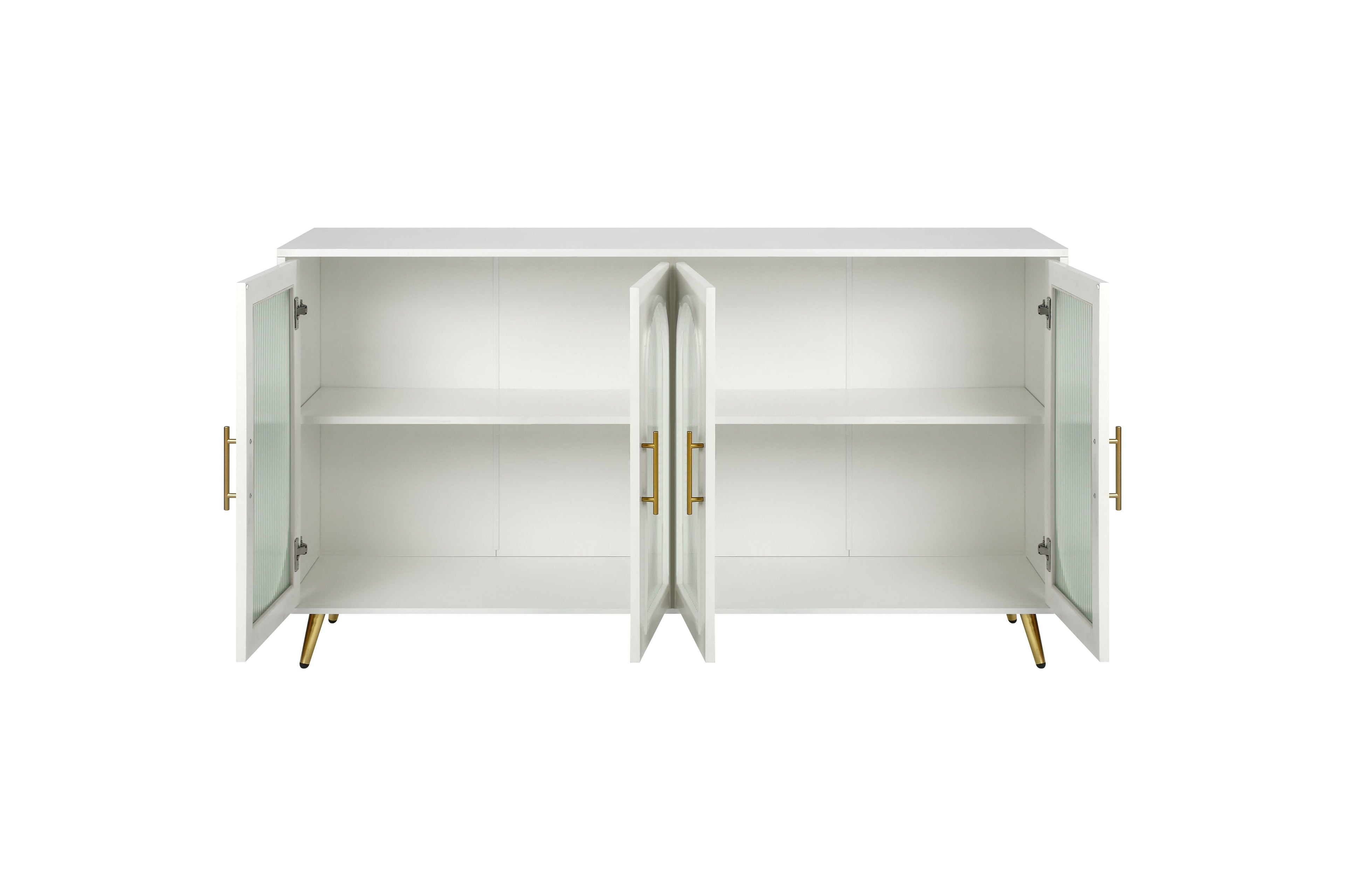 TV Stand for 65+ Inch TV, Wood TV Stand with Storage Cabinet & Adjustable Shelves, Media TV Console for Living Room Bedroom
