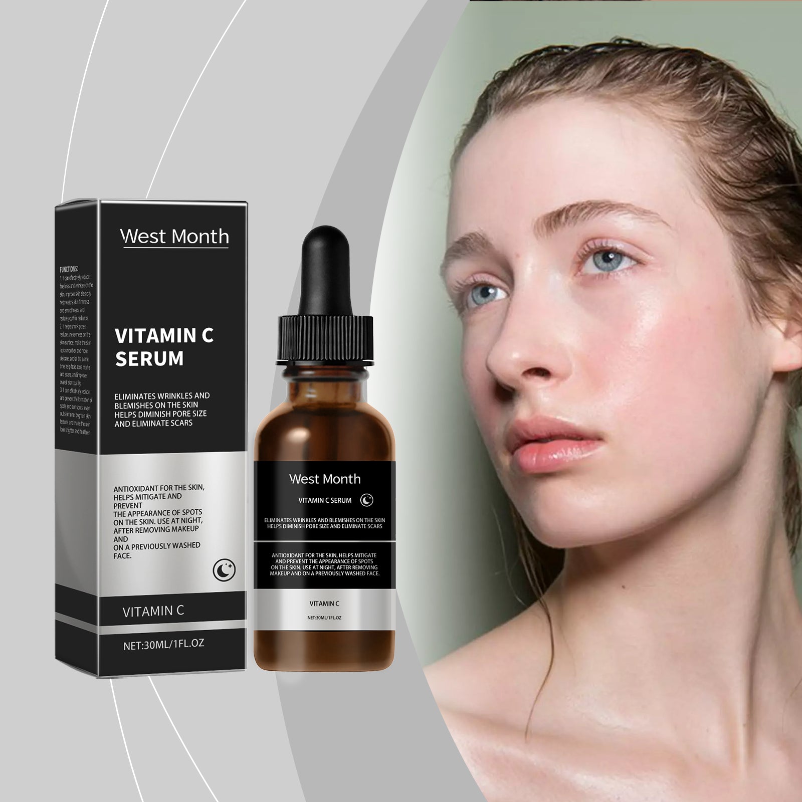 Vitamin C Facial Essence, Moisturizing And Moisturizing Skin Smooth, Delicate And Even Skin Tone