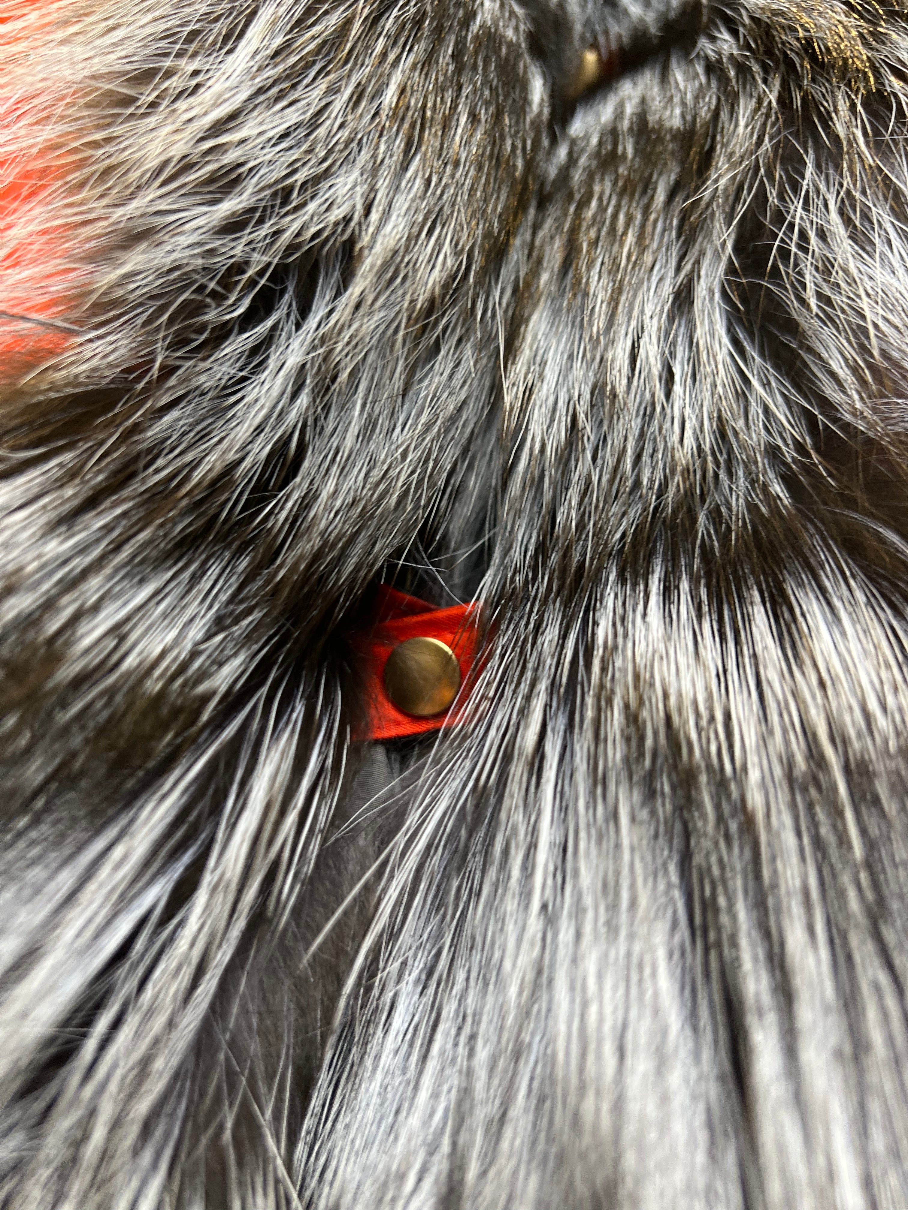 Genuine Silver Fox Fur Rabbit Fur Insulated Parka