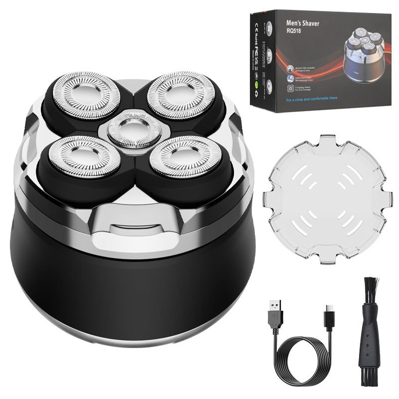 Full body wash 5-point shaver men's rechargeable shaver beard razor bald head machine