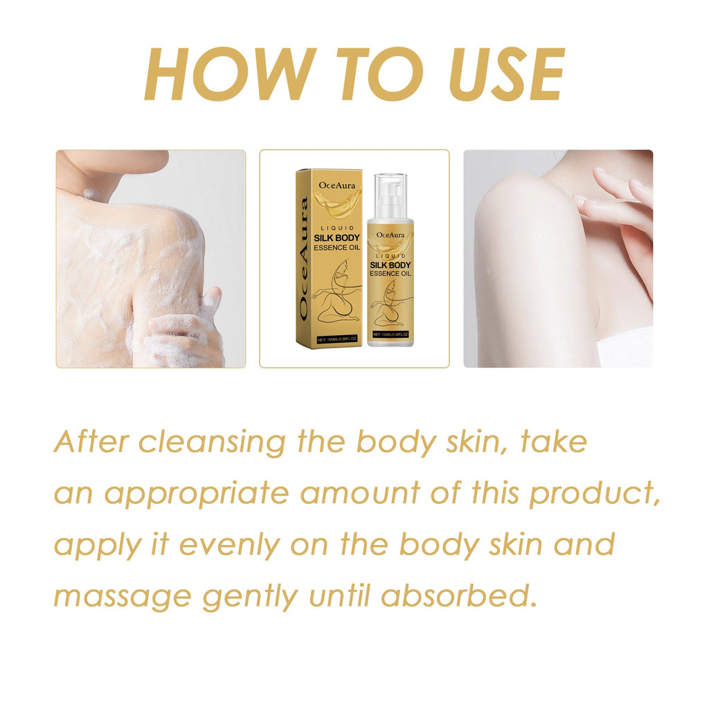 Liquid Silk Body Essence Oil, Firming Skin Filling Water Tender Skin Moist Fresh And Not Greasy Skin Oil