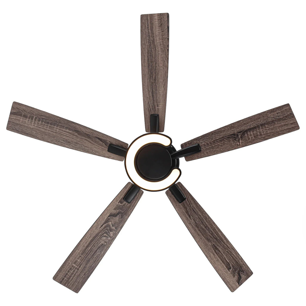52 Inch Arlen Double-sided Blades Downrod Mount LED Ceiling Fan with Remote Control