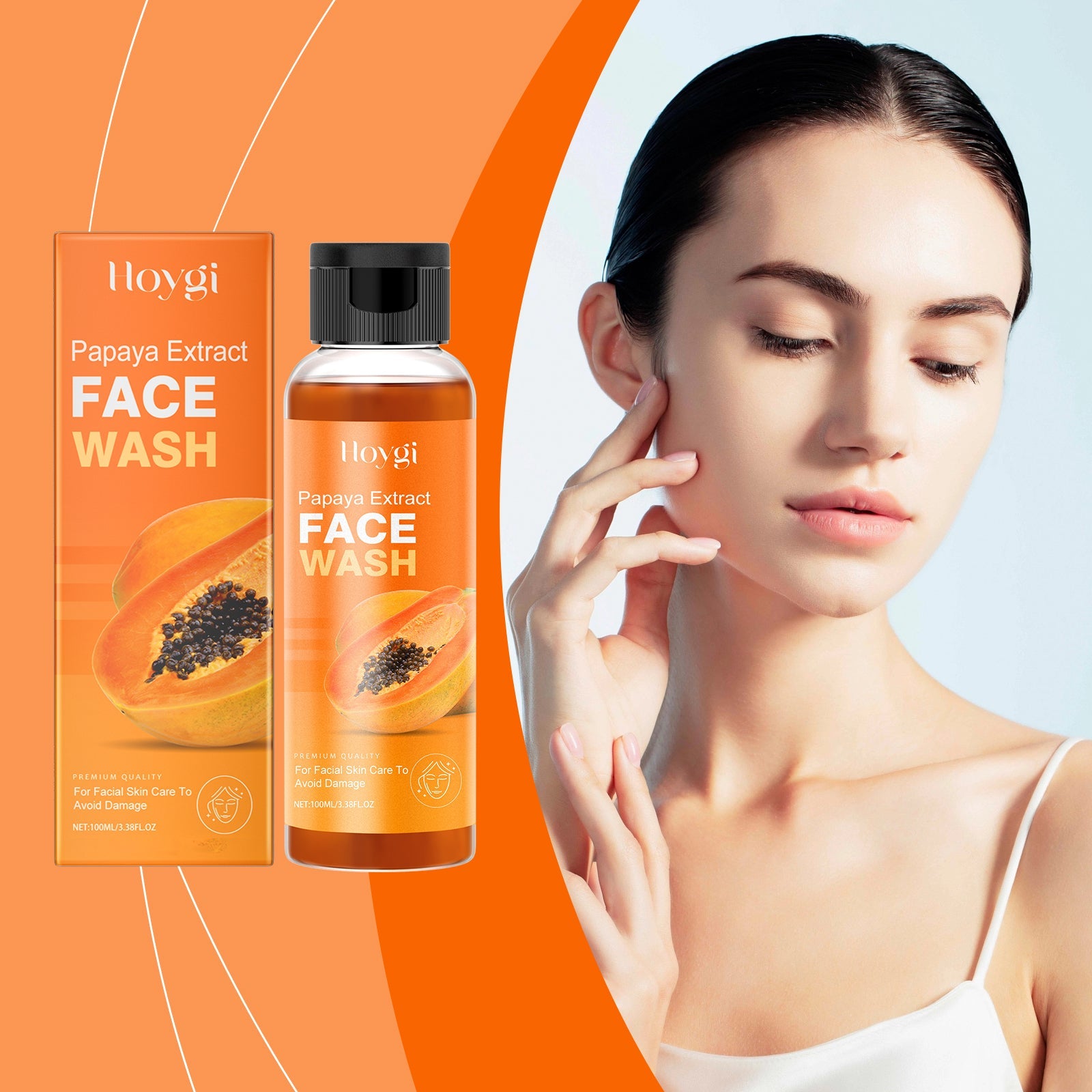 Papaya Face Wash Gentle Cleanser Not Tight Moisturizing Hydrating Moisturizing Skin Tender Skin Care Face Wash