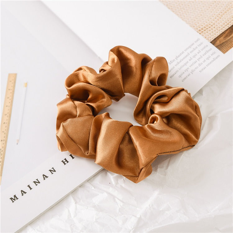 Women Silk Scrunchie Elastic Handmade Multicolor Hair Band Ponytail Holder Headband Hair Accessories 1PC Satin Silk Solid Colo