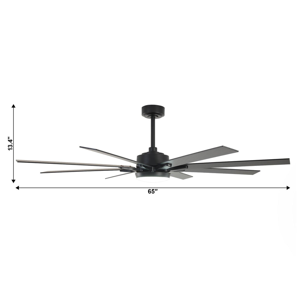 65 Inch Teresa Modern Double-sided Blades Ceiling Fan with Remote Control and LED Light