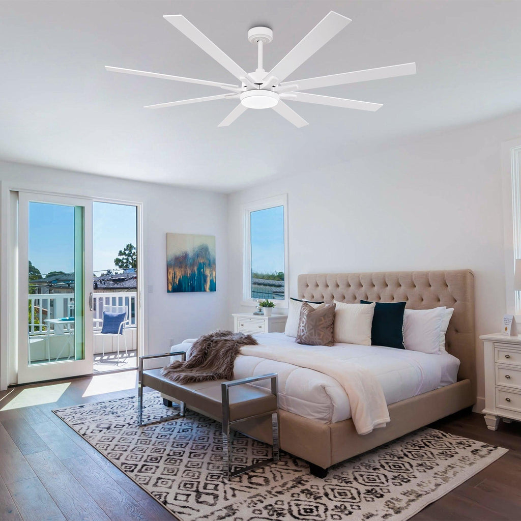 65 Inch Teresa Modern Double-sided Blades Ceiling Fan with Remote Control and LED Light