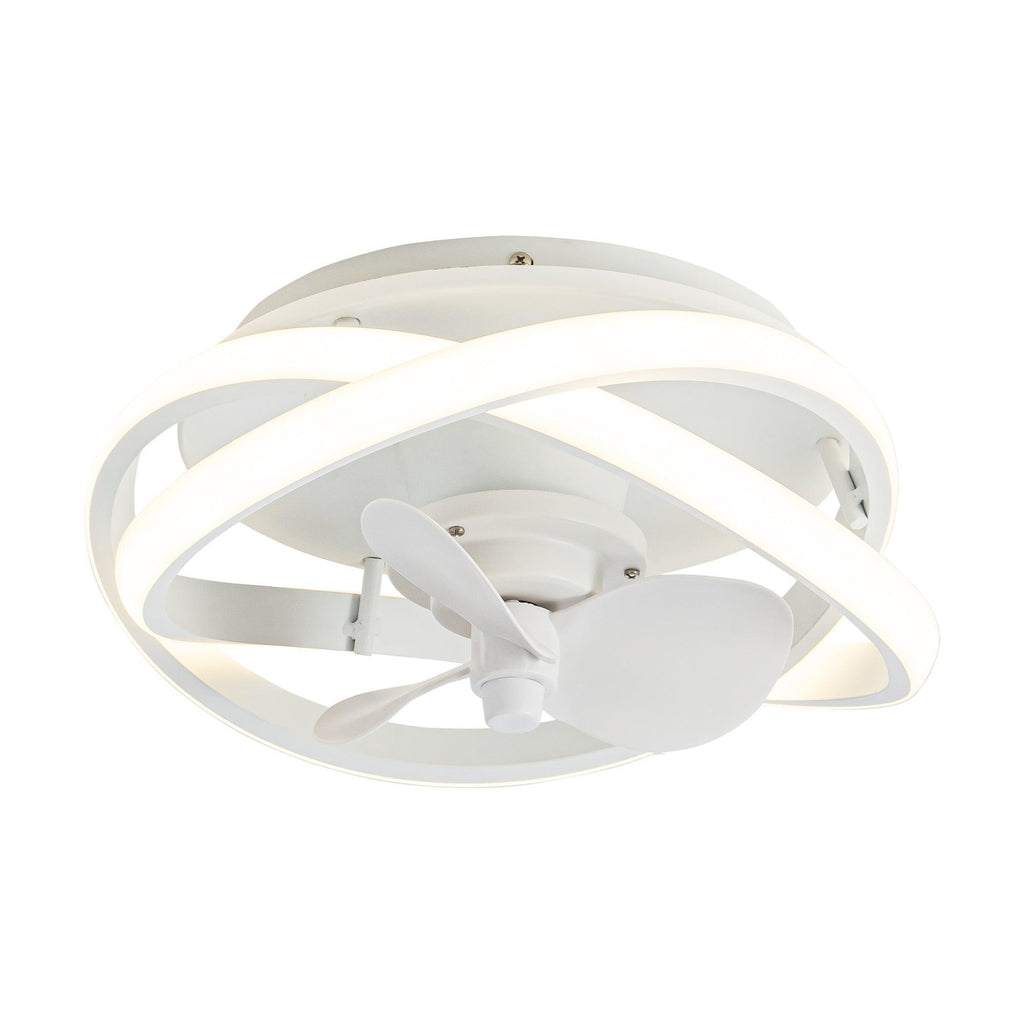 Vaczon 13" Flush Mount Caged Fan with Light and Remote Control