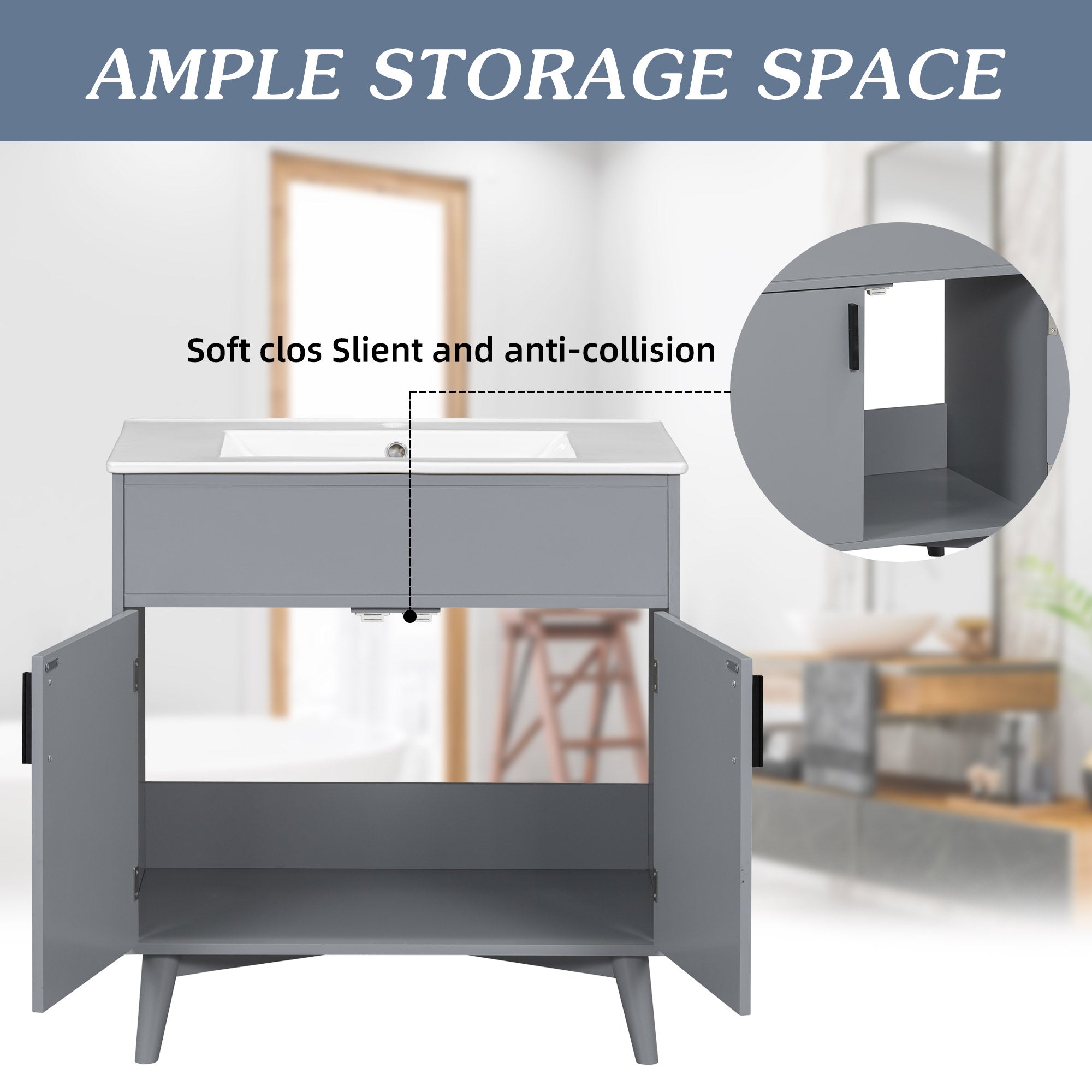 Bathroom vanity Set with Sink, Combo Cabinet, Bathroom Storage Cabinet