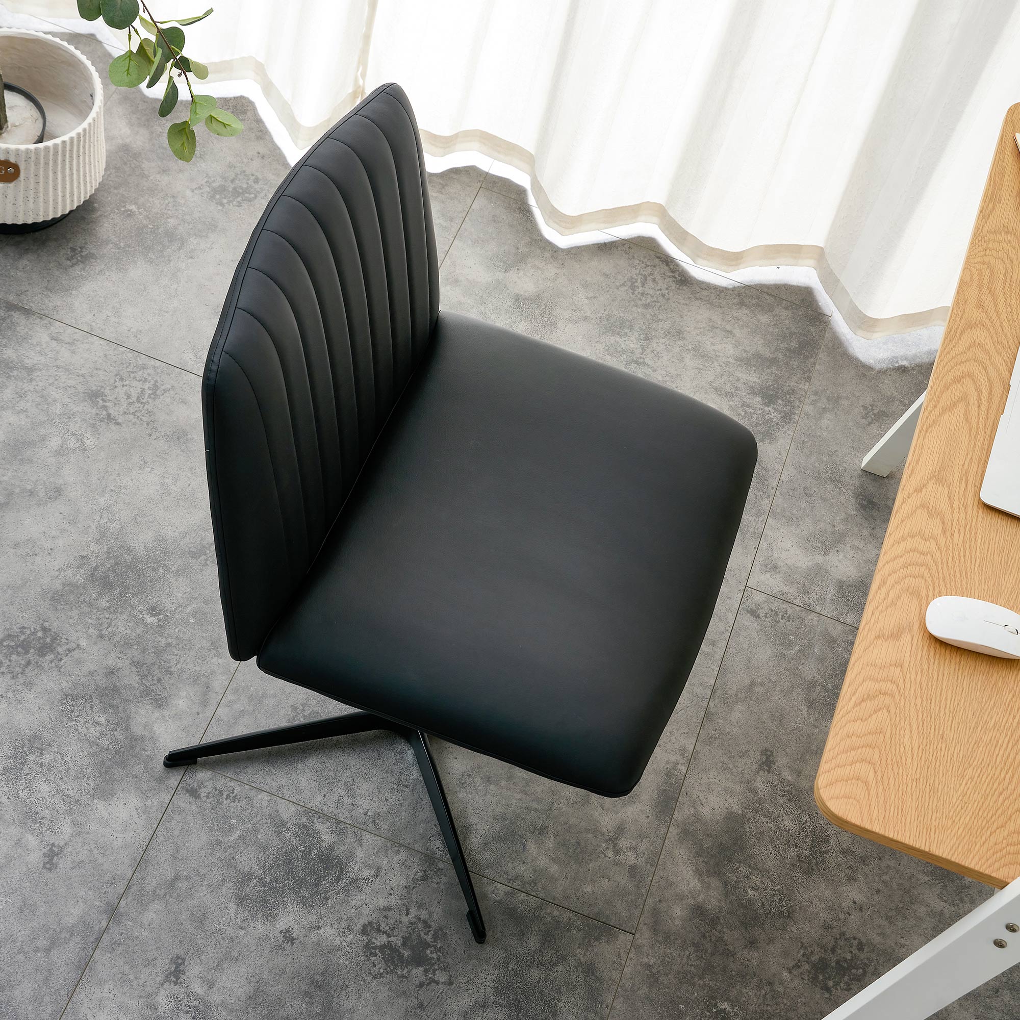 Black High Grade Pu Material. Home Computer Chair Office Chair Adjustable 360 ° Swivel Cushion Chair