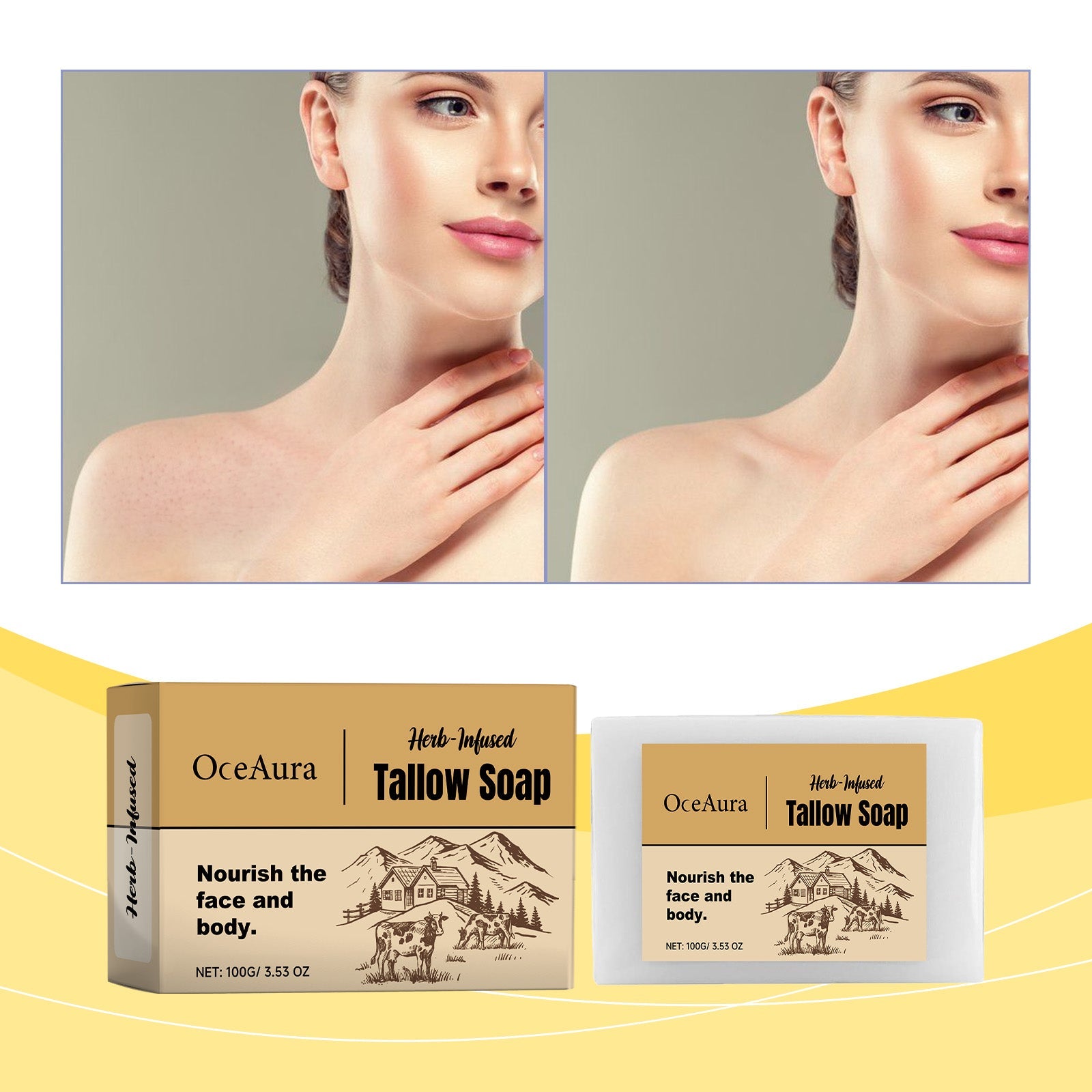 Milk Flavored Tallow Soap Moisturizes And Cleanses Pores With Bath Soap For Delicate Skin