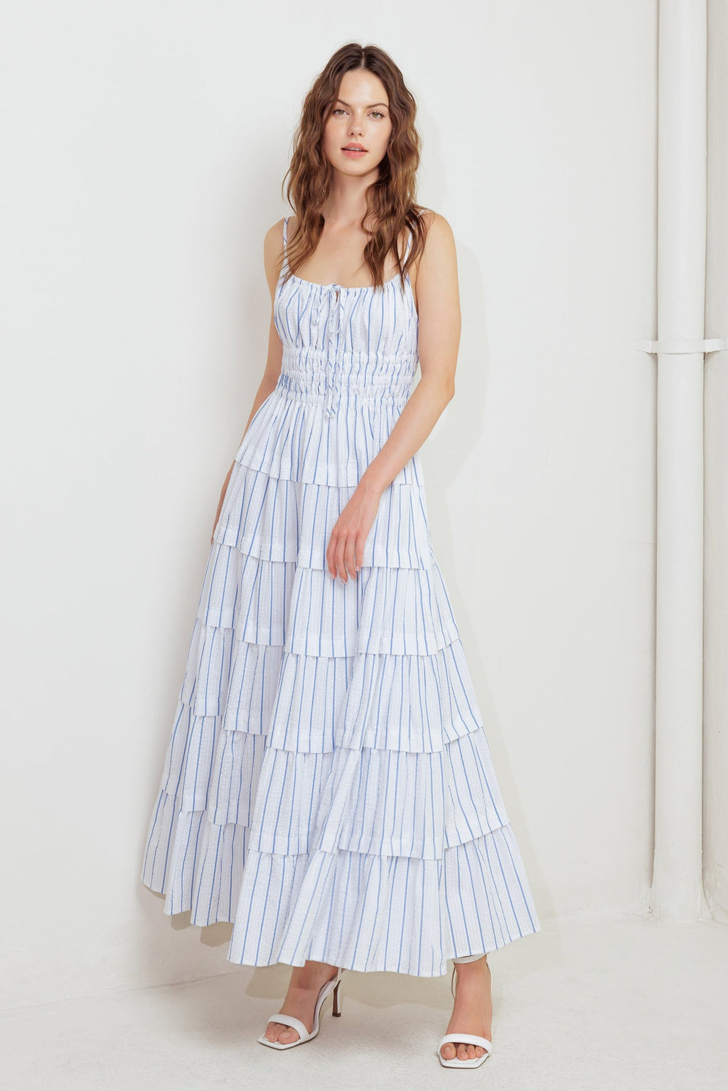 BREEZE NOTE WOVEN MIDI DRESS