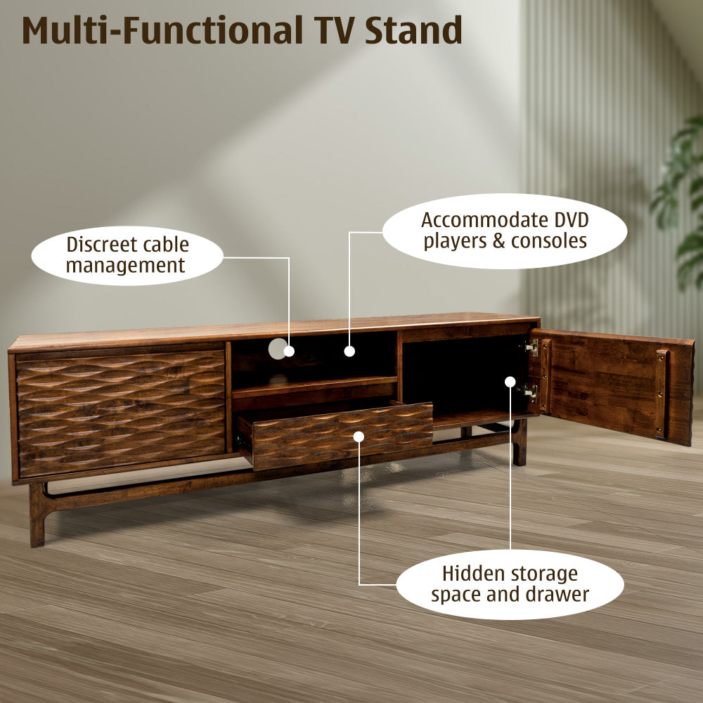 Acacia Elara TV Stand with Storage and Cable Management for TVs up to 80"