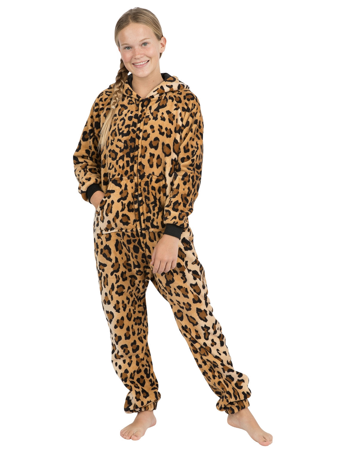 Cheetah Spots Kids Hoodie Footless Chenille