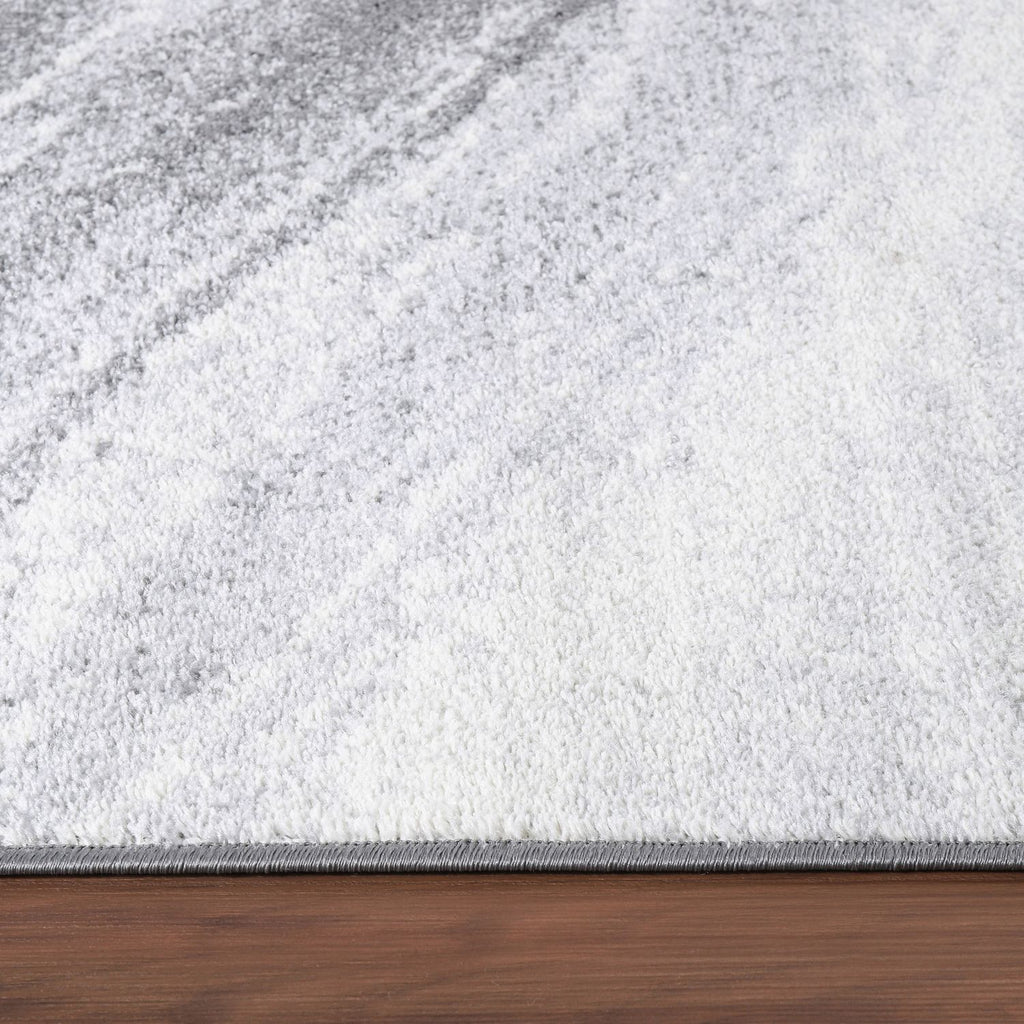 Modern Area Rug Fiesta with Artistic Waves in Grey Tones