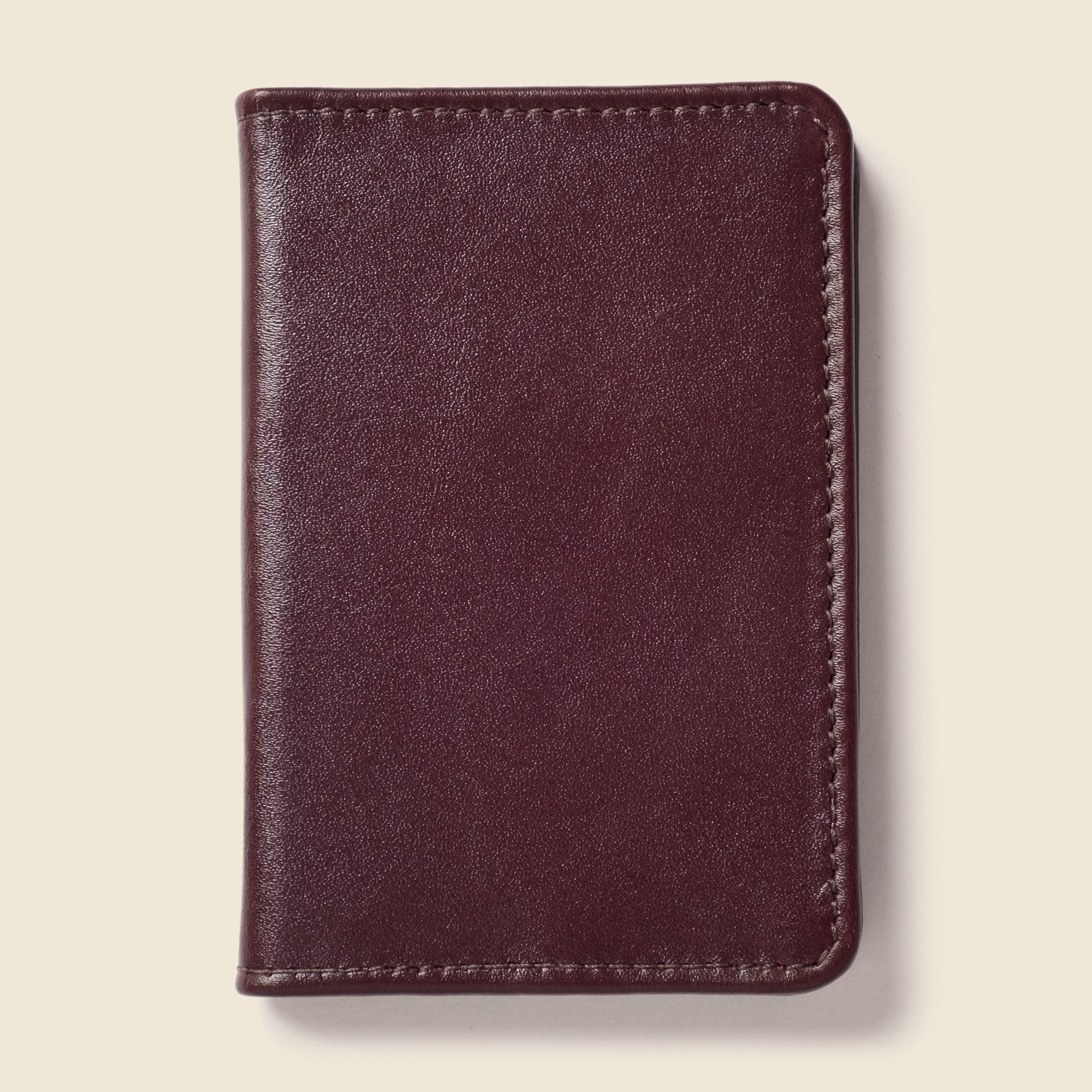 Compact Bifold Wallet with RFID Protection - Burgundy