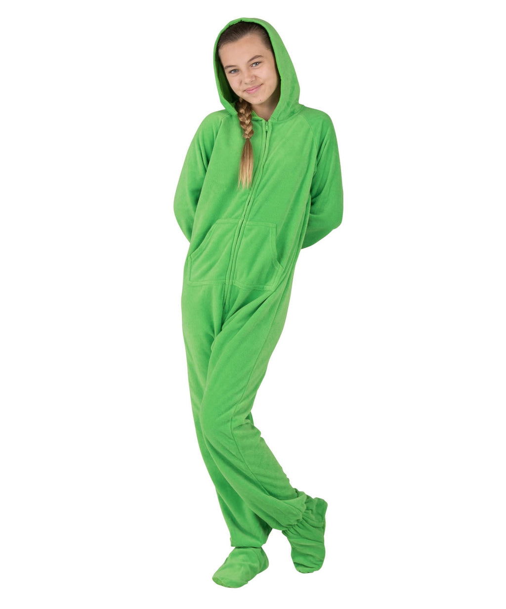 Emerald Green Kids Hoodie Fleece Onesie